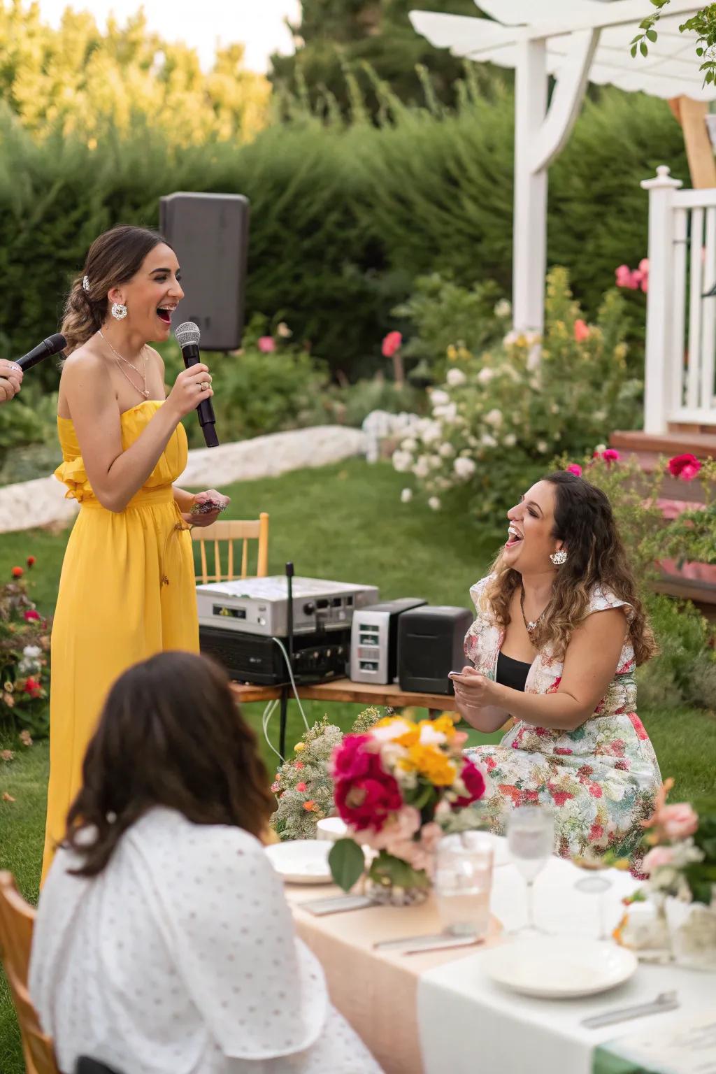 A personalized music selection establishes the flawless atmosphere for the celebration.