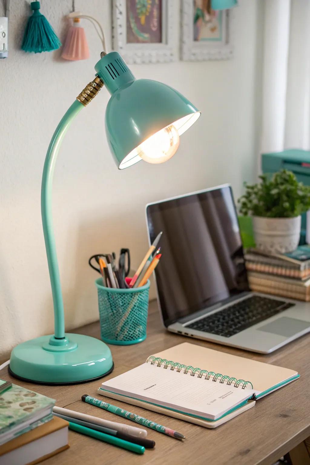 Turquoise adds a bright, refreshing vibe.