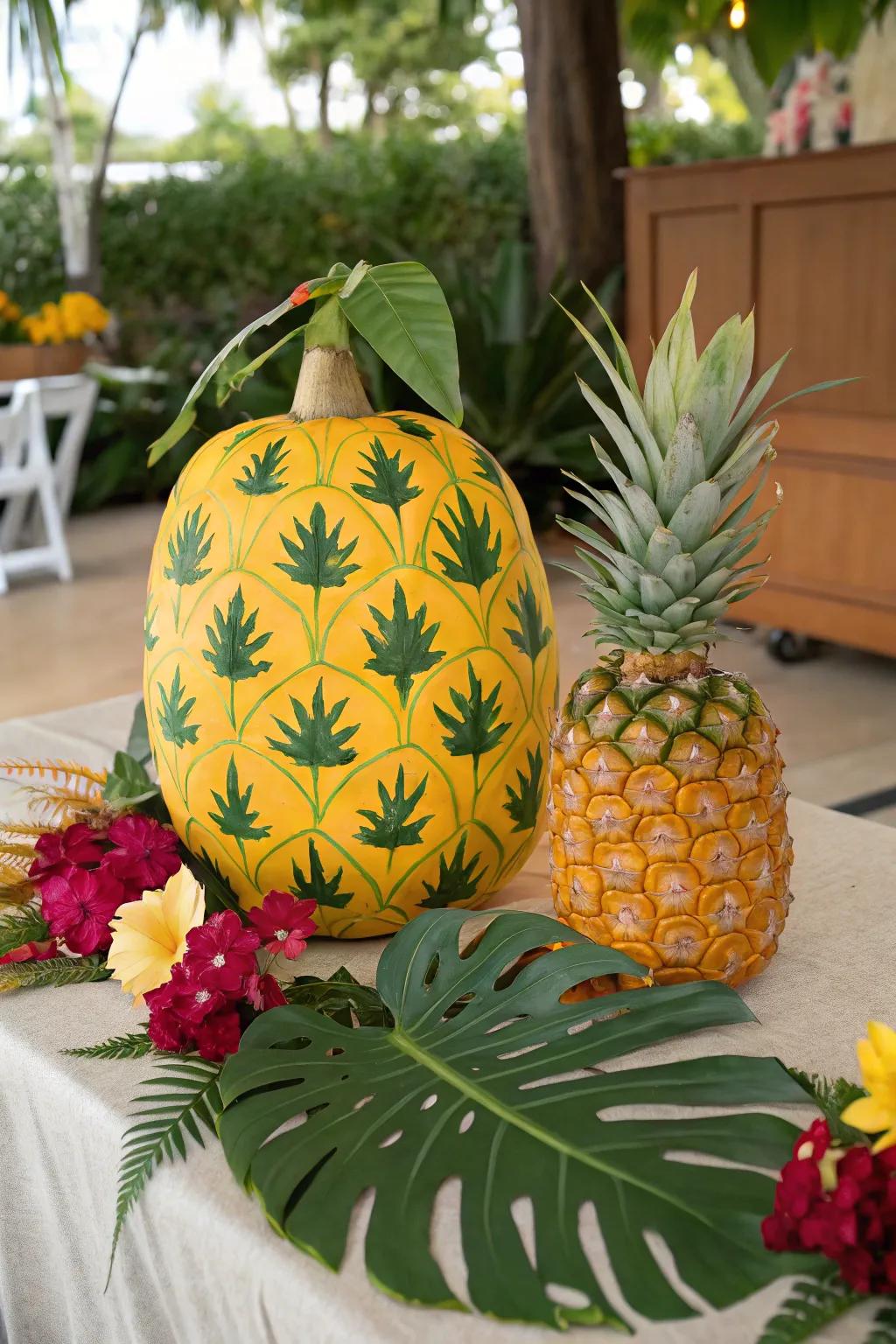 Pineapple pumpkins introduce a splash of the tropics to your décor.