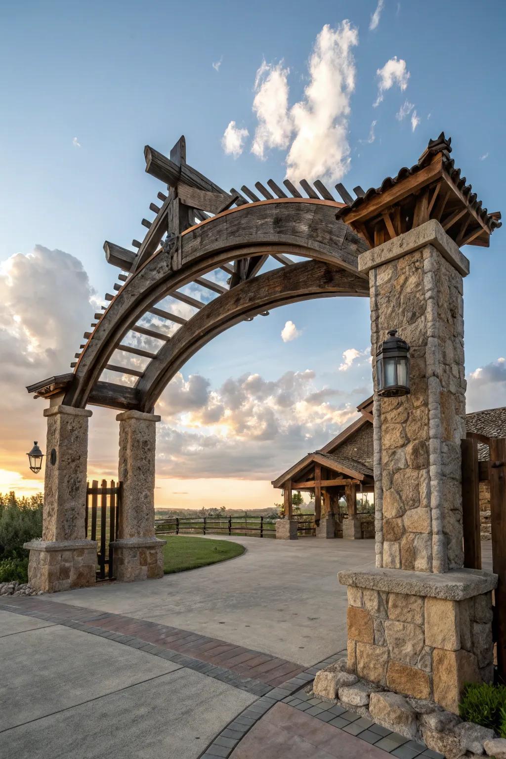 Architectural arches for a dramatic entrance.