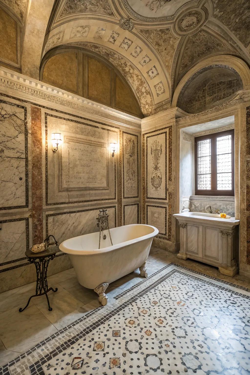 Finished walls add a bit of history to this space.