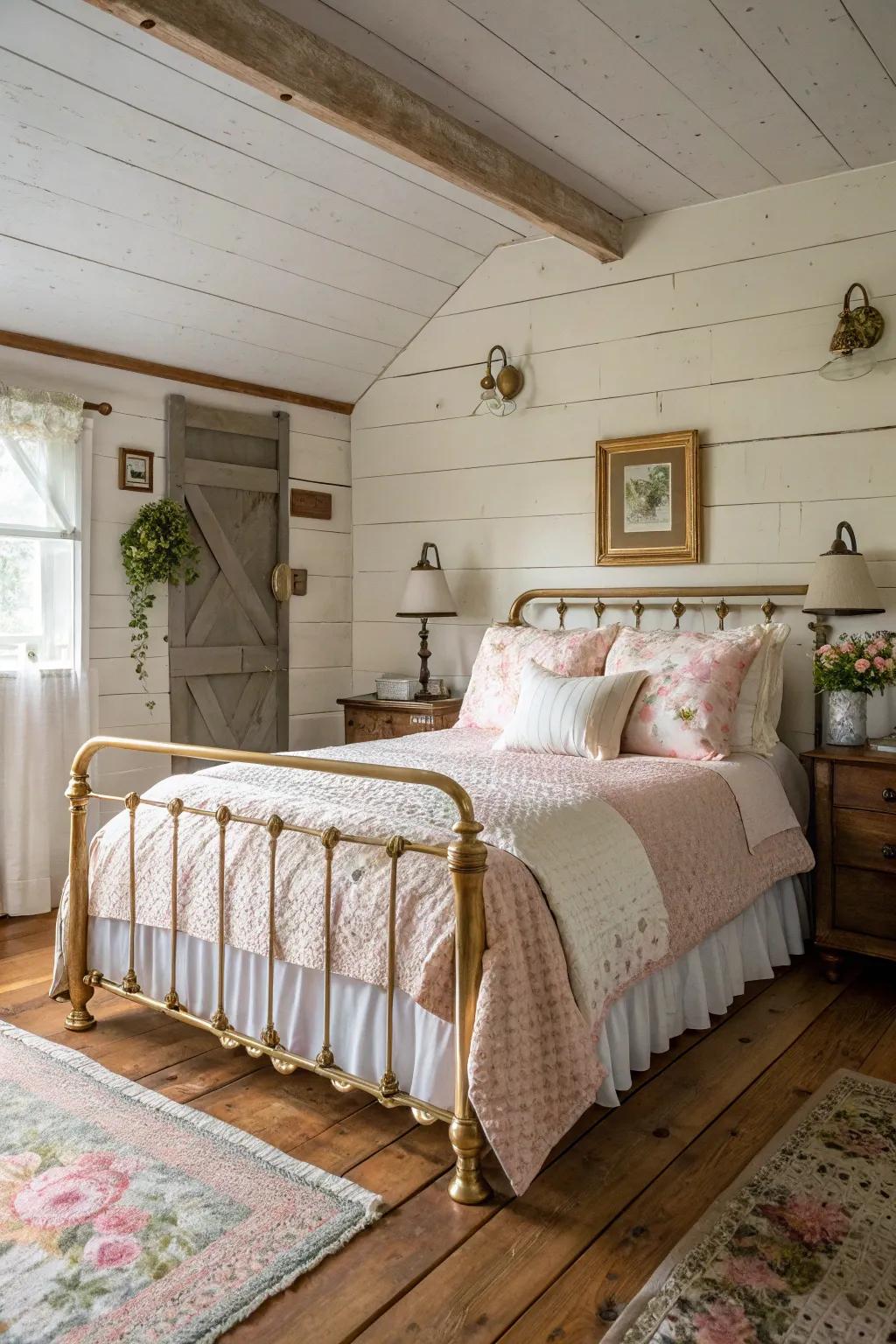 Old-fashioned metal adds timeless charm.