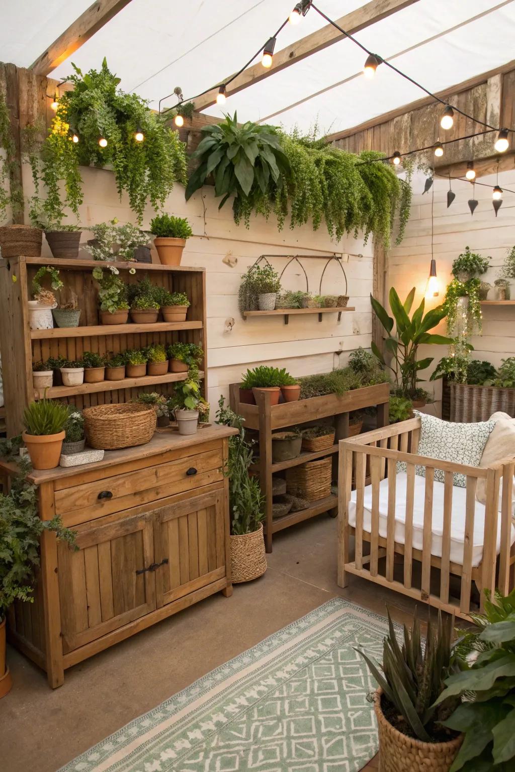 Greenery enhances life and freshness to the space.