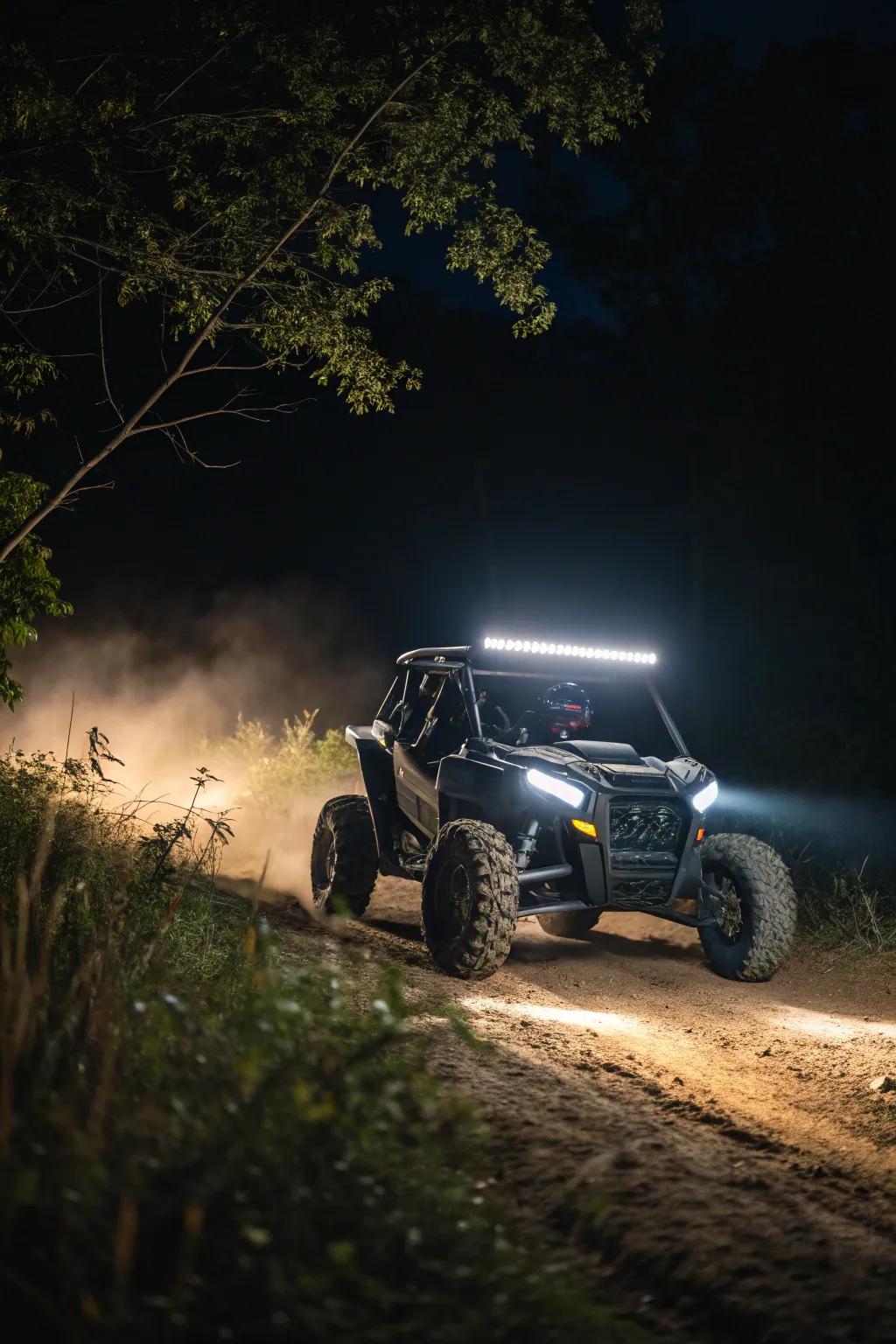 LED bars ensure visibility and safety for off-road adventures.