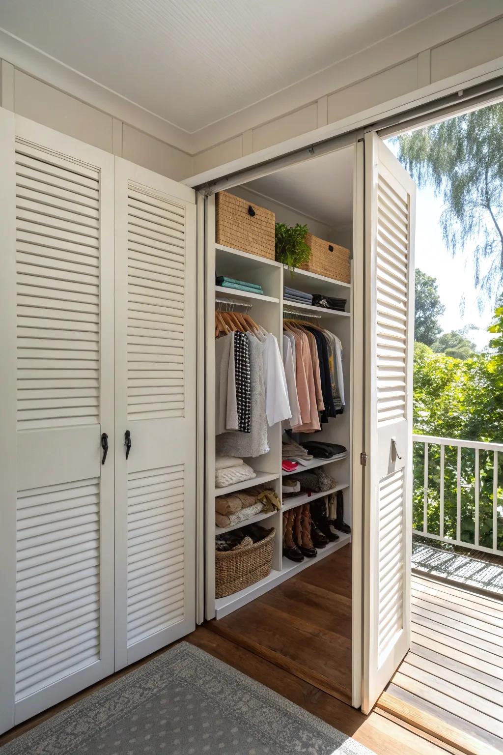 Vented doors provide texture and ventilation.