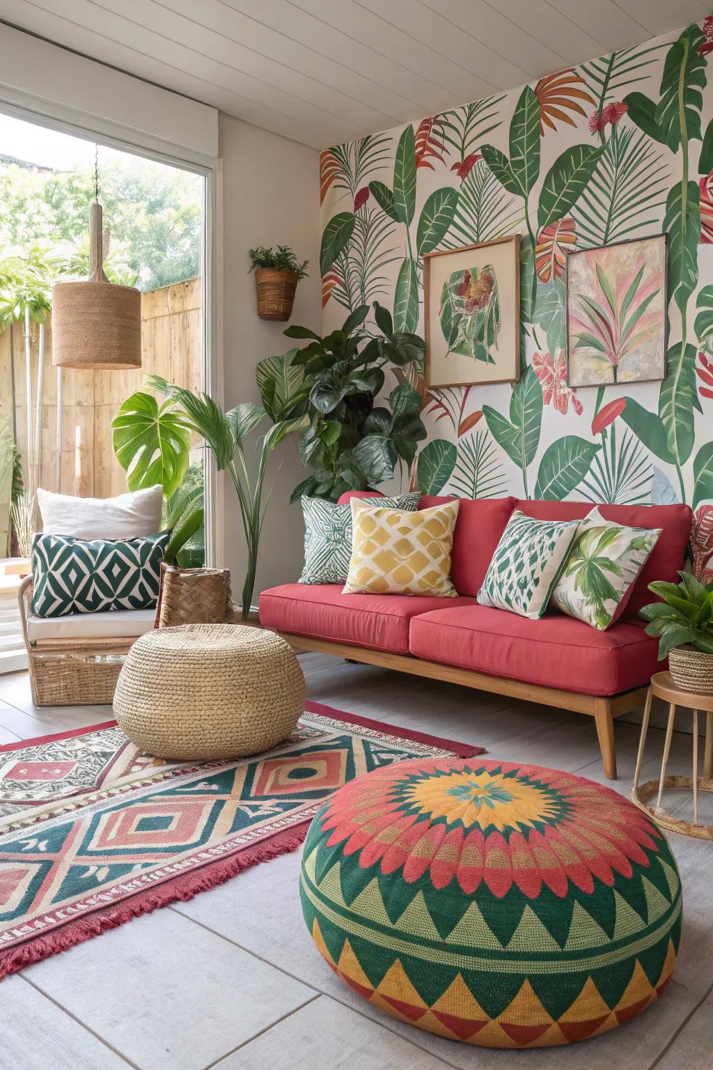 Strong patterns add a lively twist to traditional spring themes.