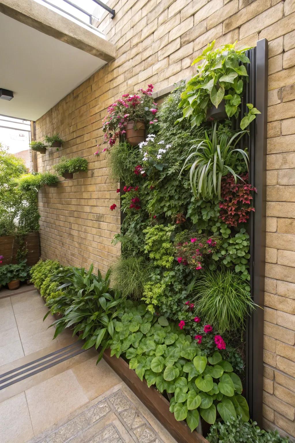 Vertical gardens maximizing space and style.