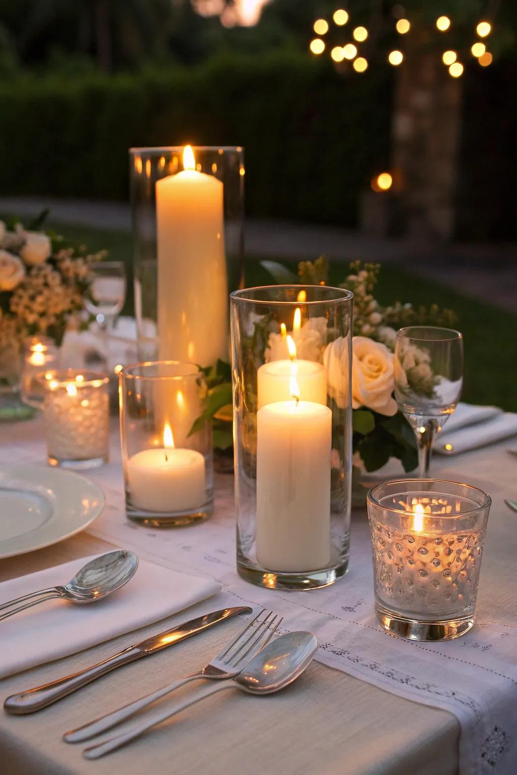 A table display showcasing ethereal candlelight.