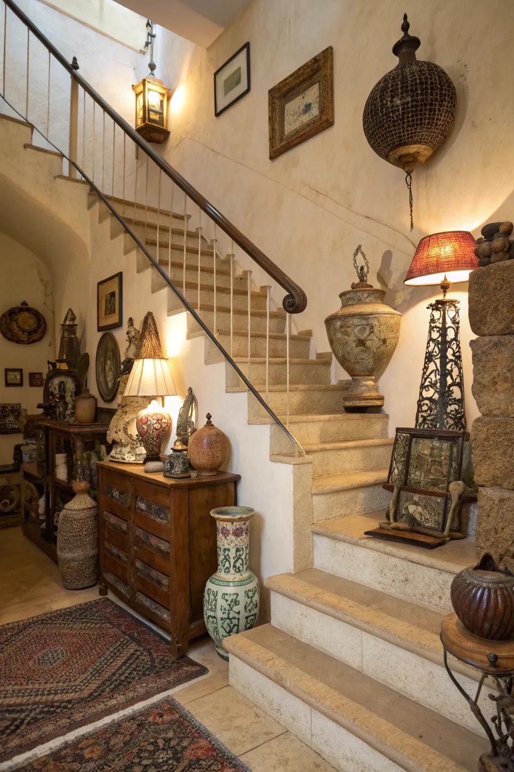 Eclectic artifacts add personality and charm.