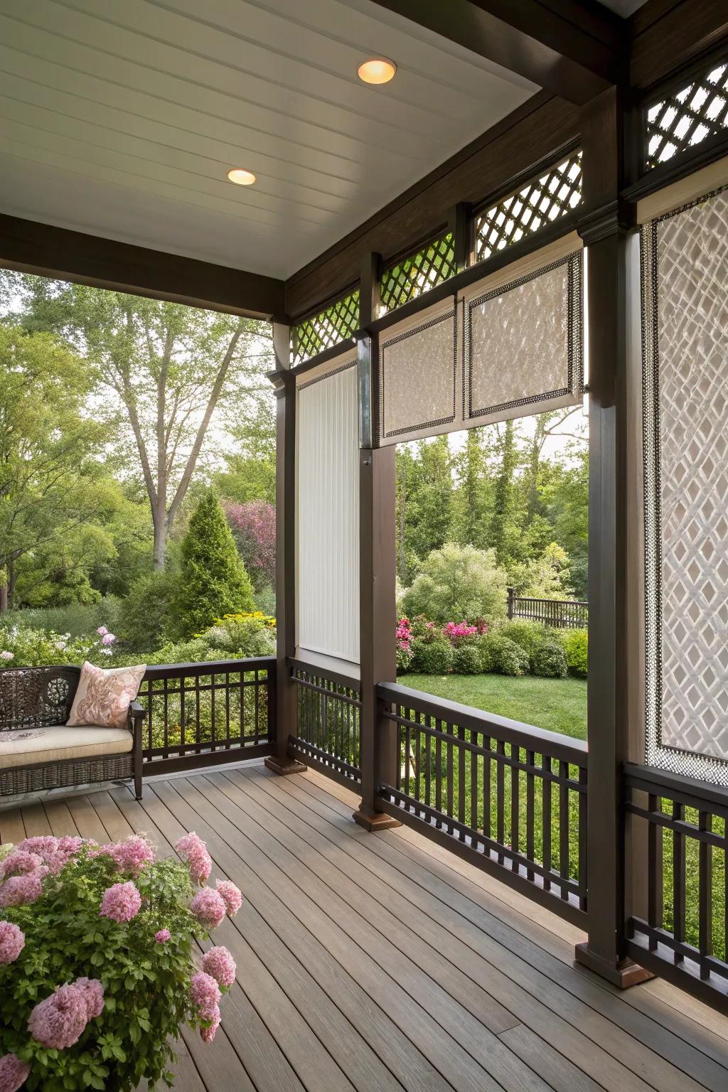 Fashion a private sanctuary with tailored privacy screens.