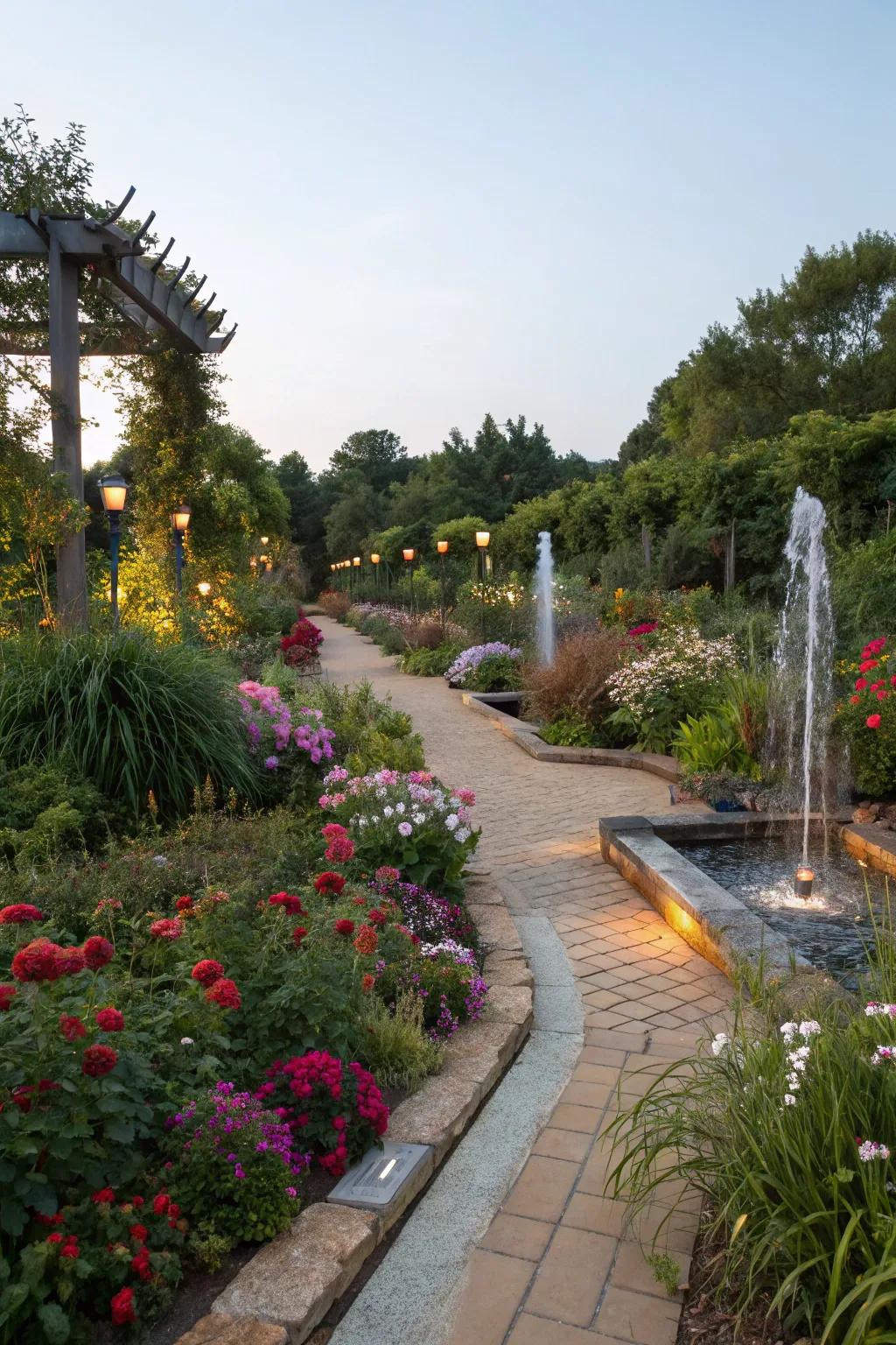 Interactive paths encourage exploration and create a multi-sensory garden adventure.