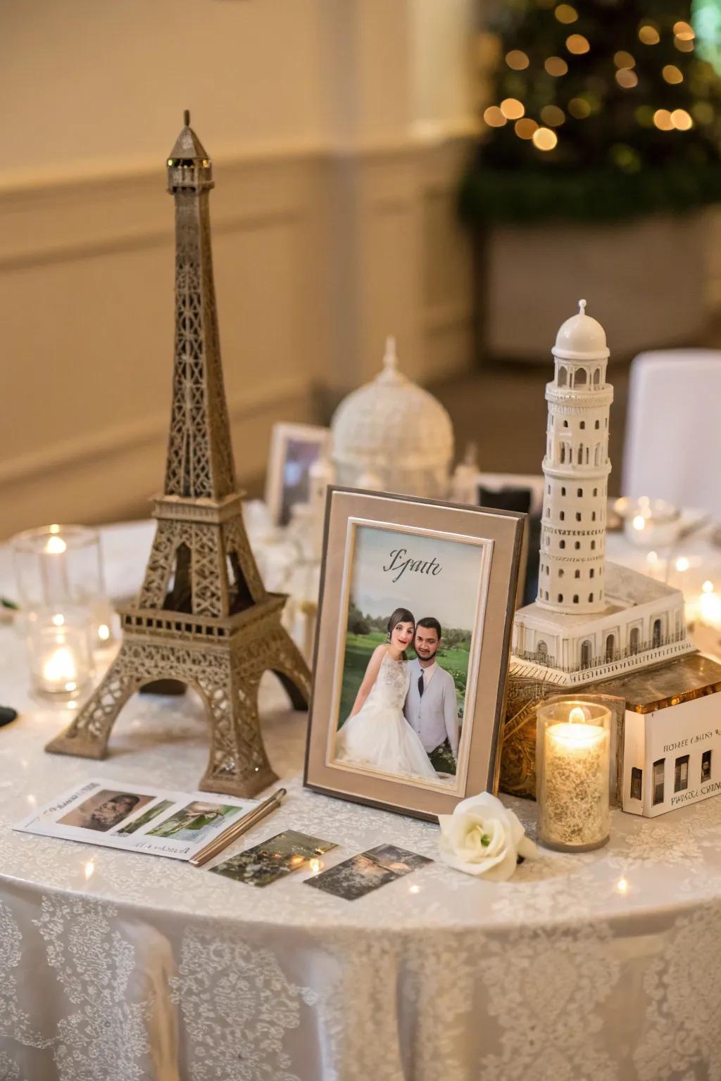 Personalized touches make this centerpiece uniquely meaningful.