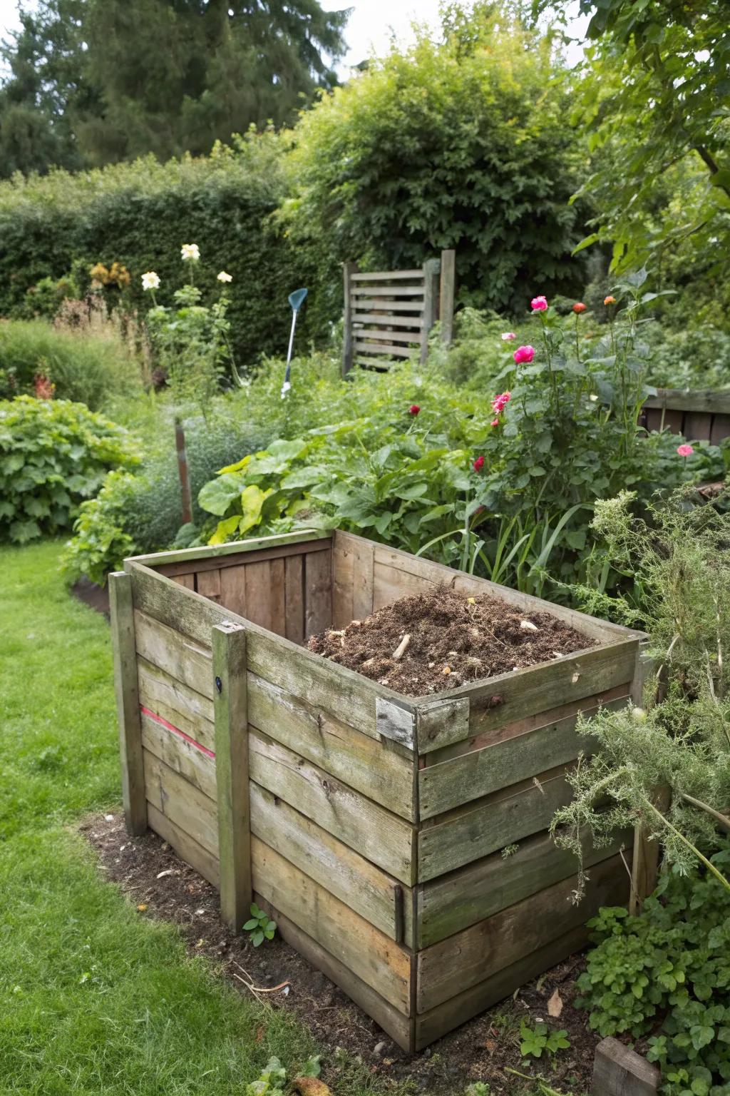 Turn waste into wealth using a timber compost bin.