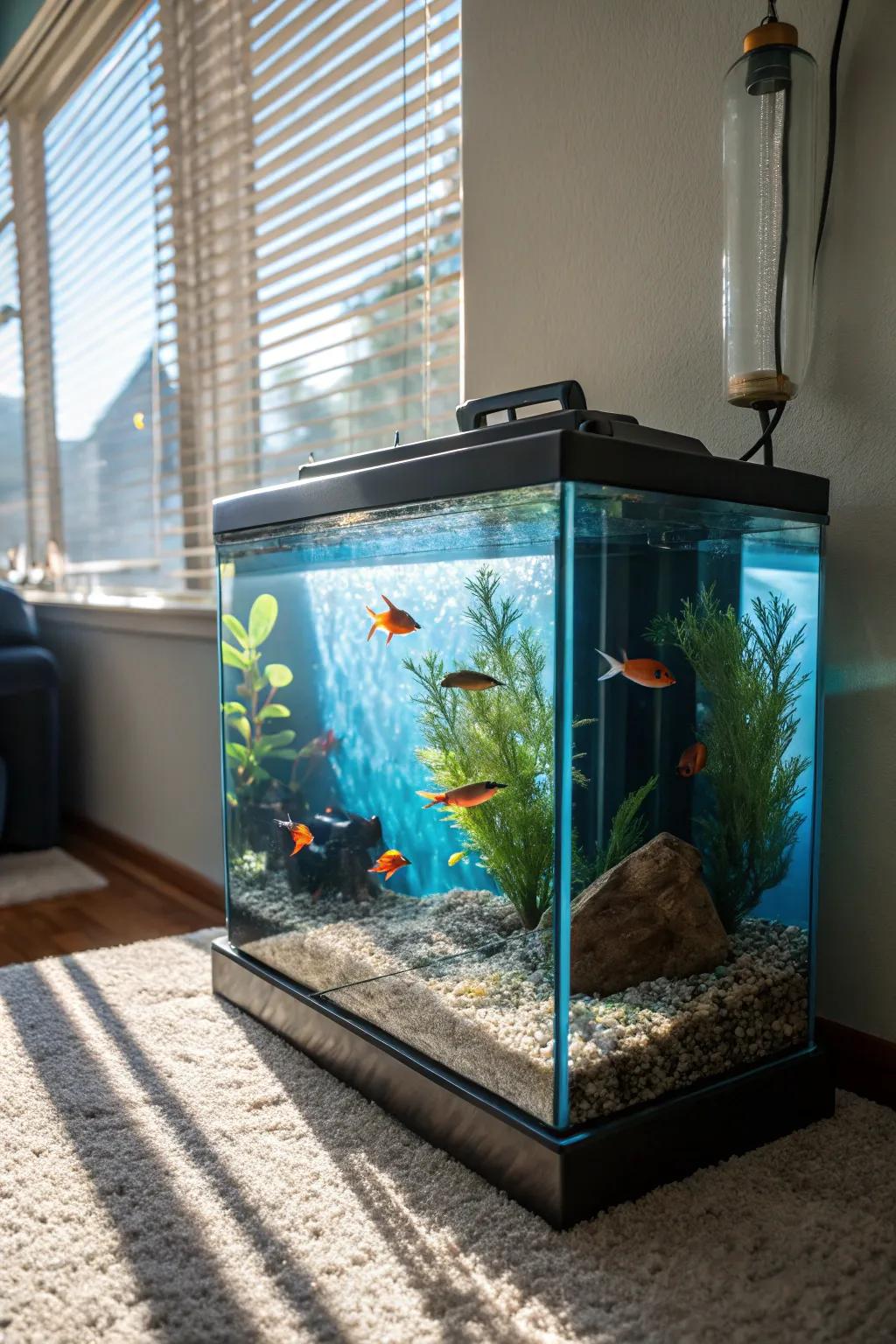 Bring a pop of color to your aquarium with colorful substrate.
