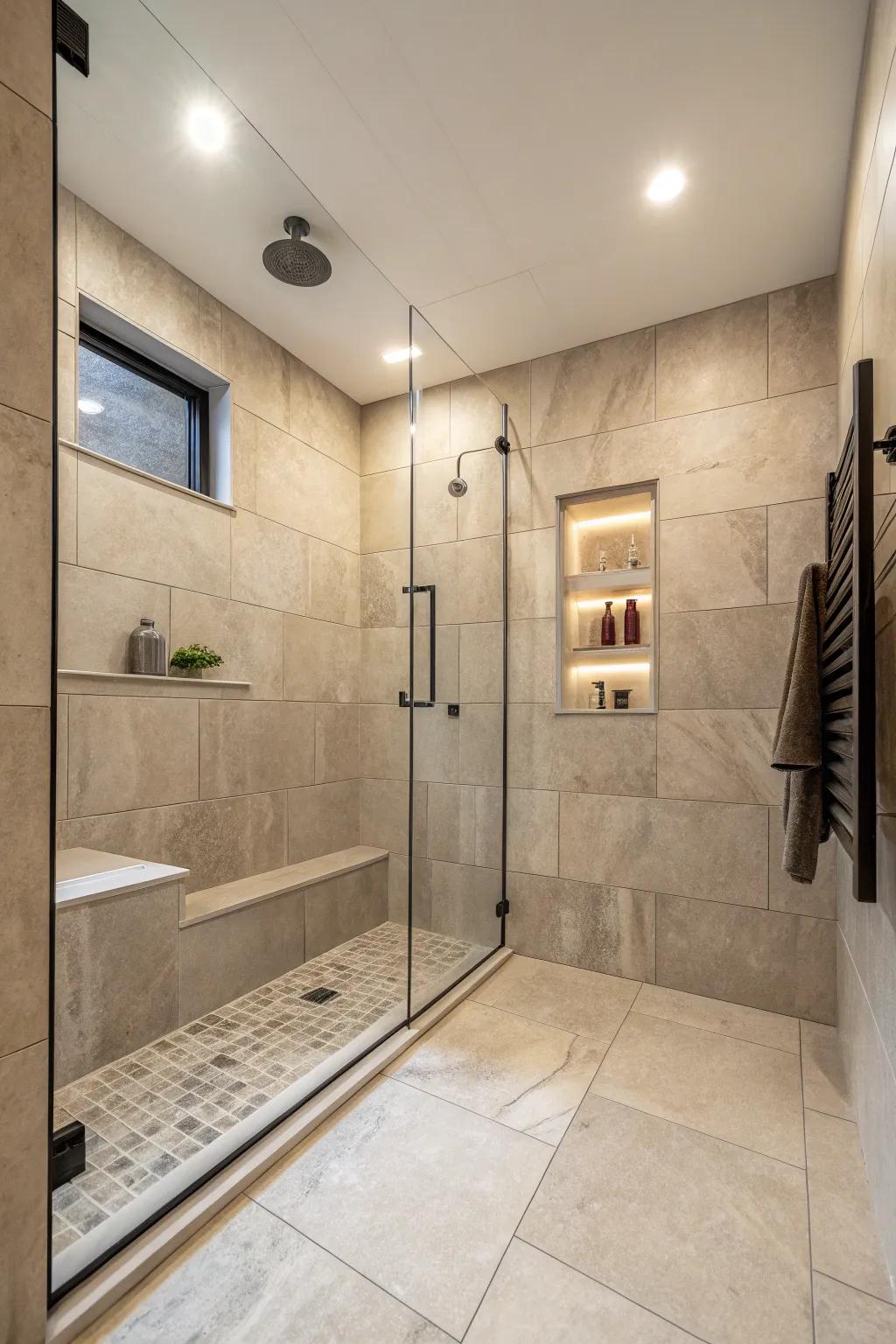 Large tiles create a smooth and flowing visual effect.