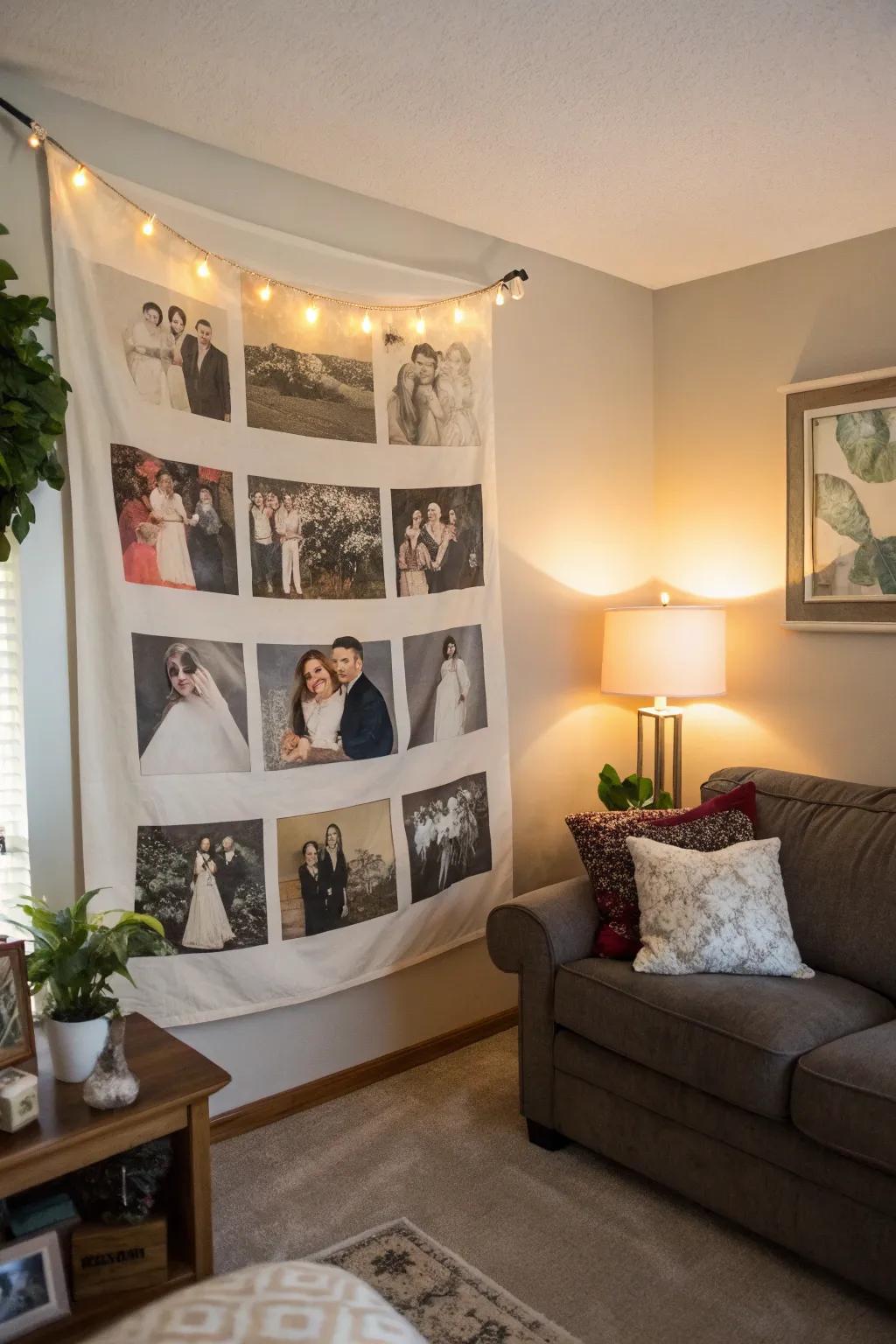 A photo banner narrates the tale of 40 years shared together.