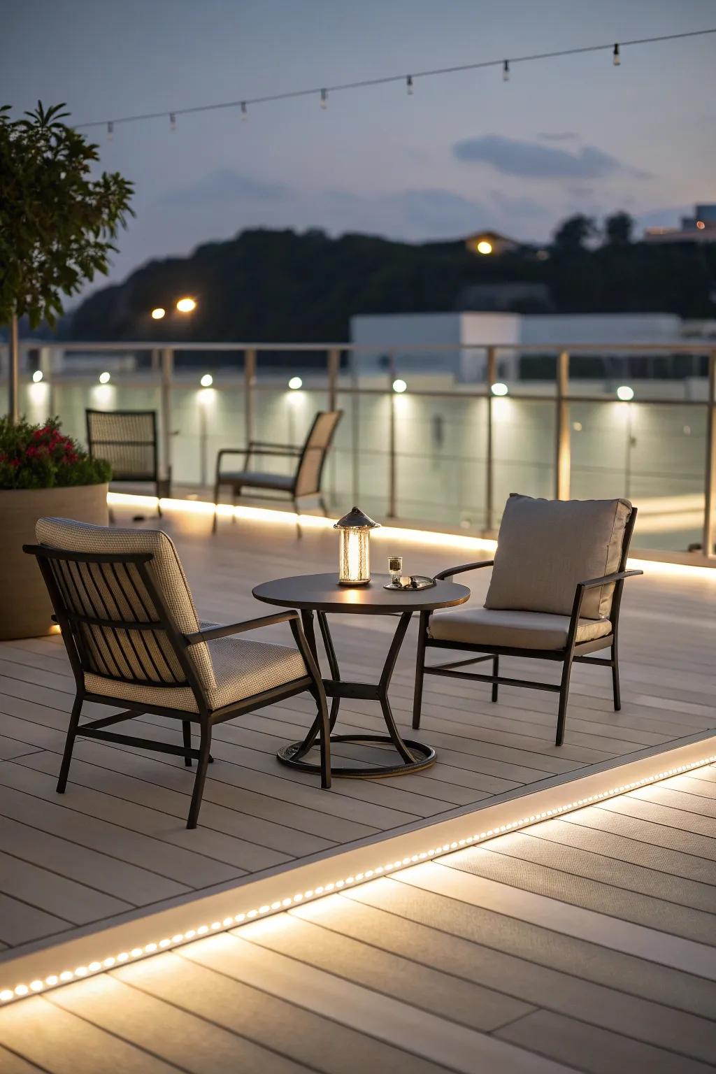 A streamlined, simple deck ideal for contemporary residences.