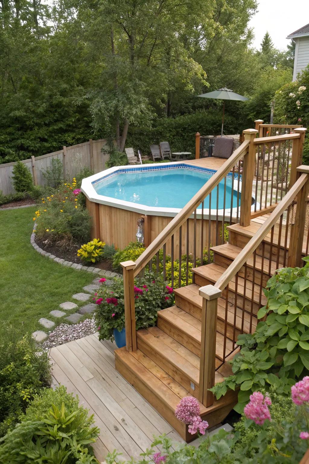 Steps and stairs introduce sophistication and utility to your pool space.