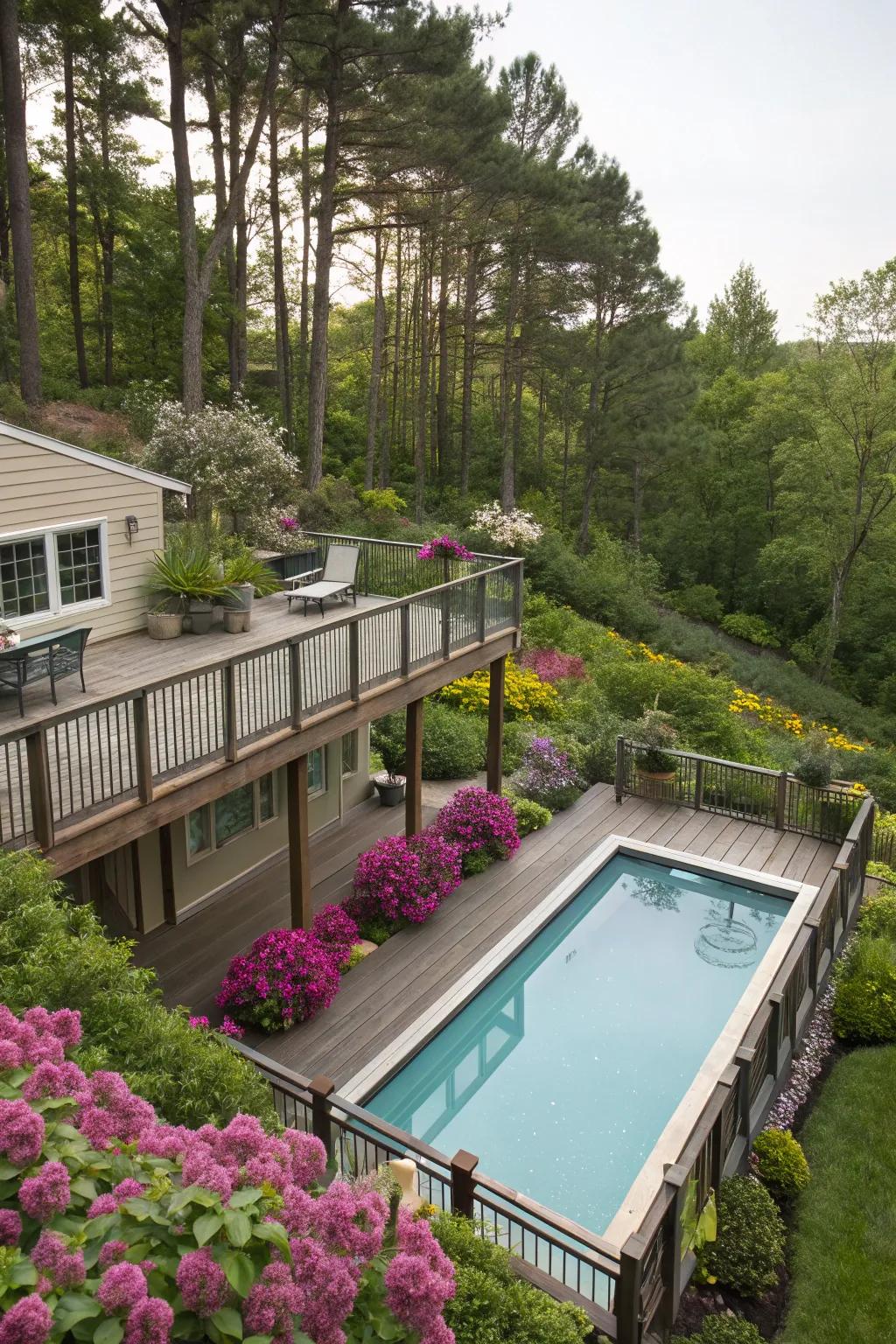Get a new view with a raised pool deck.
