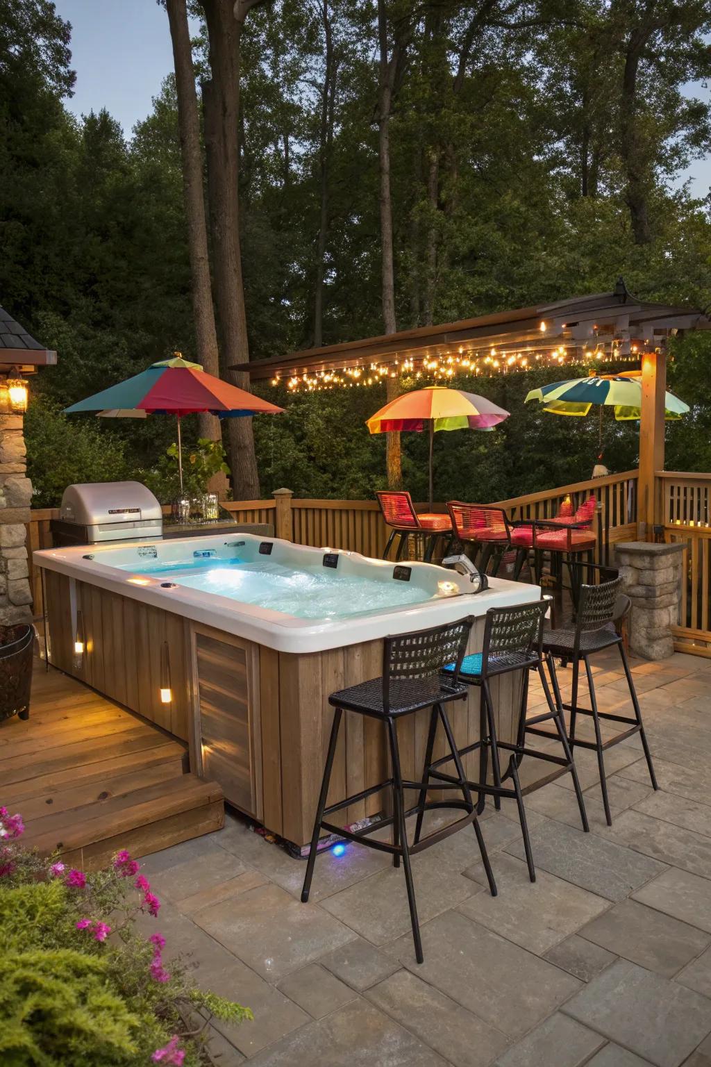 A refreshment station boosts the fun factor of your backyard amusement.
