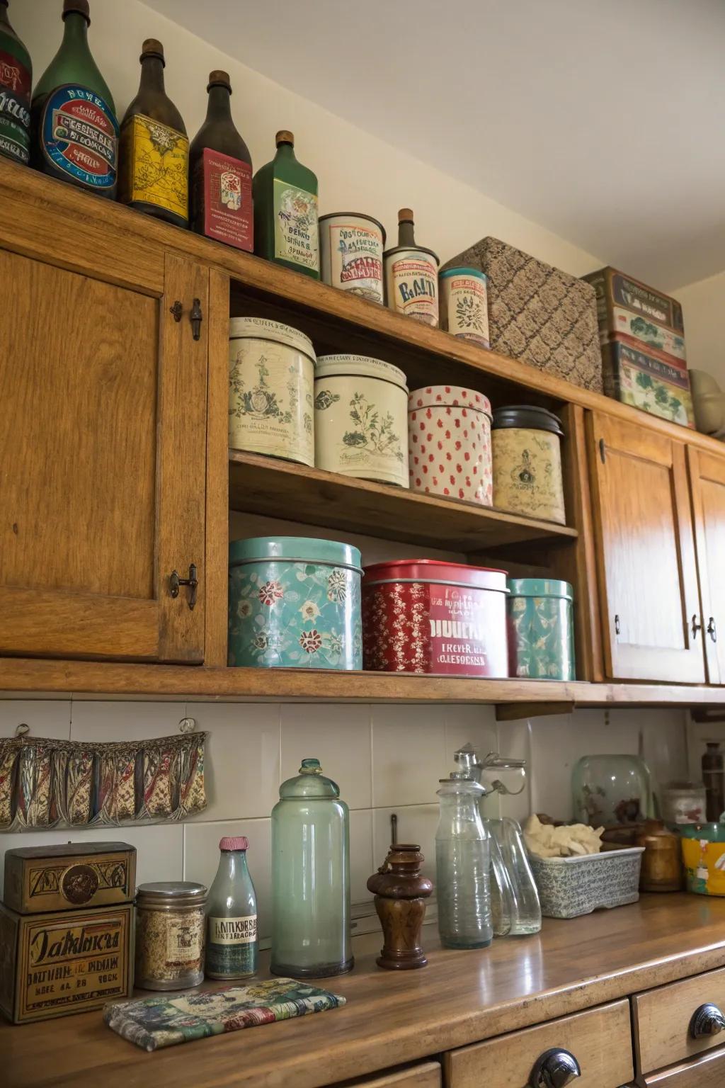 Vintage finds contribute a distinctive and captivating essence to your kitchen's aesthetic.