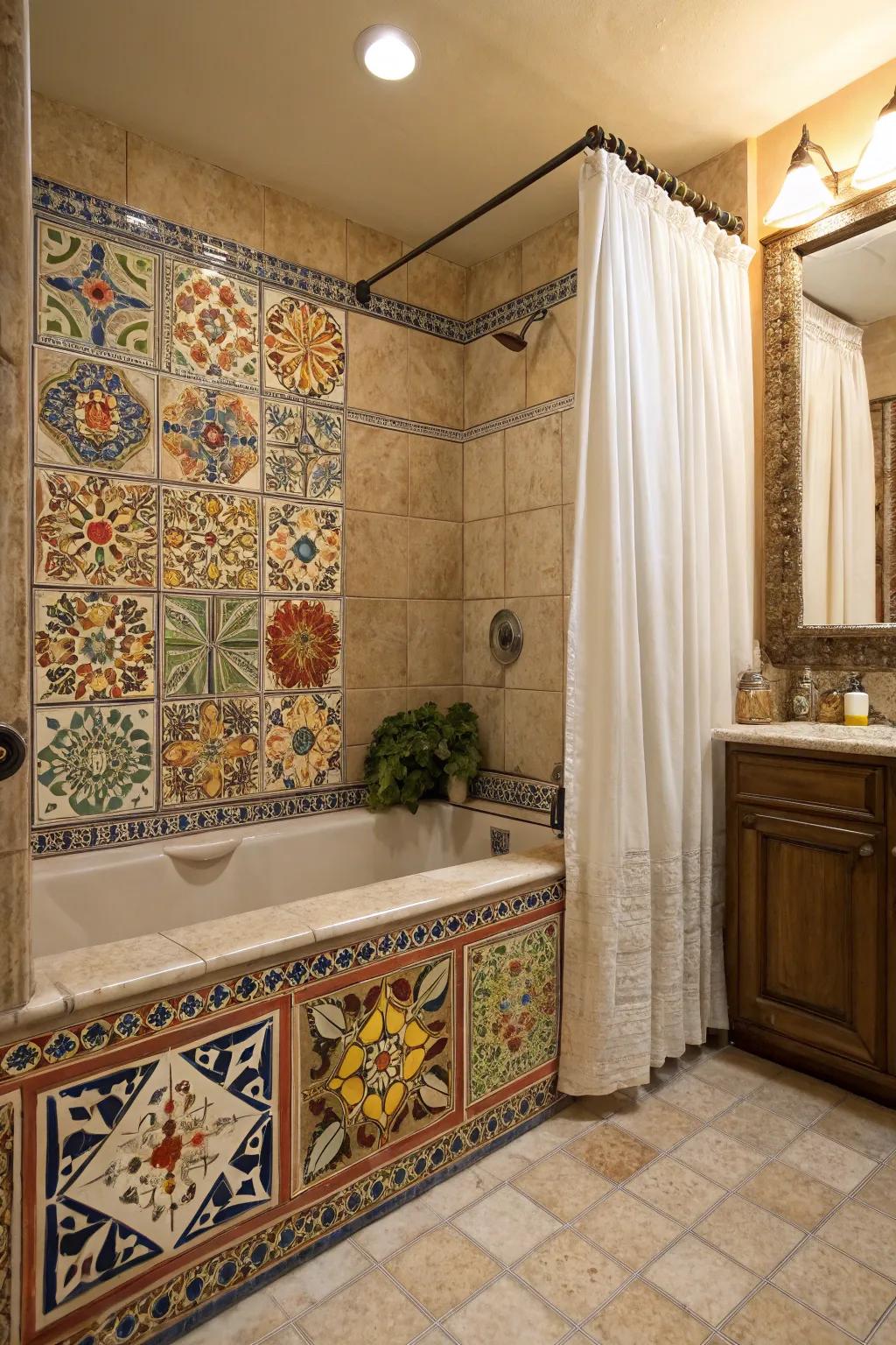 Enhance your area using exquisite and detailed tile artwork.