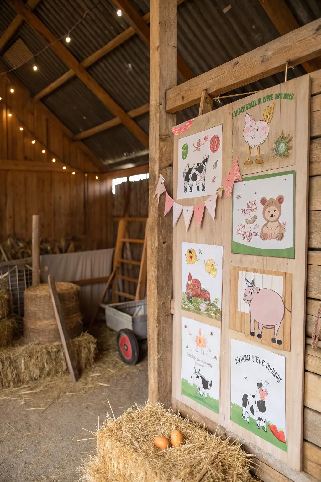 A charming rural landscape featuring friendly farm animals.