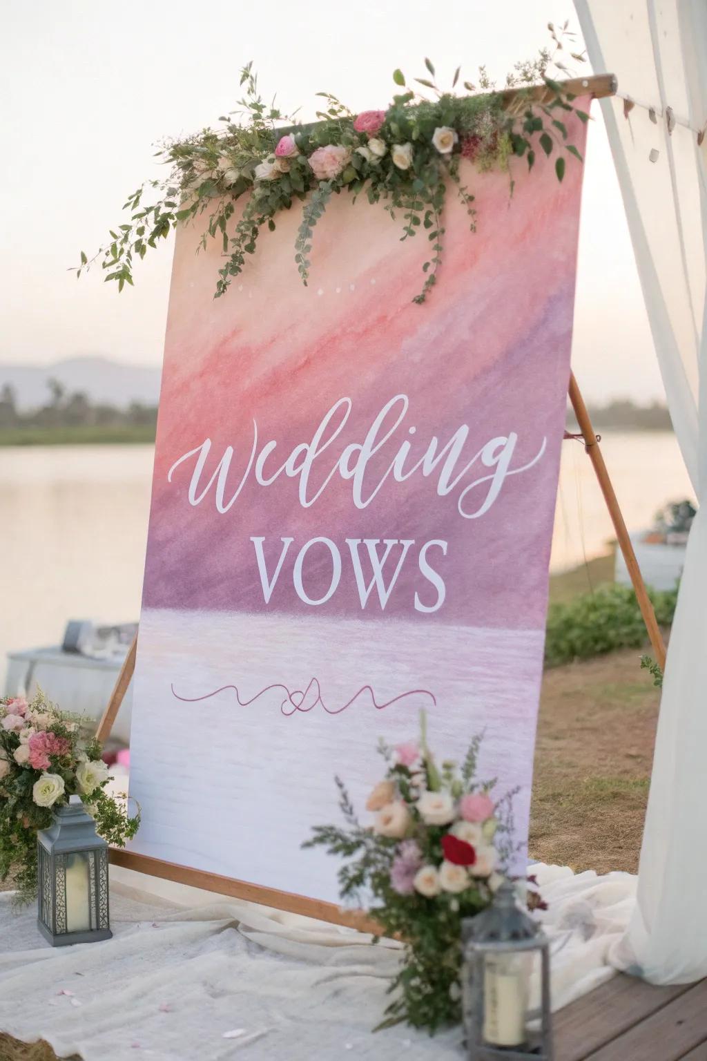 Ceremony lines exquisitely preserved on canvas.
