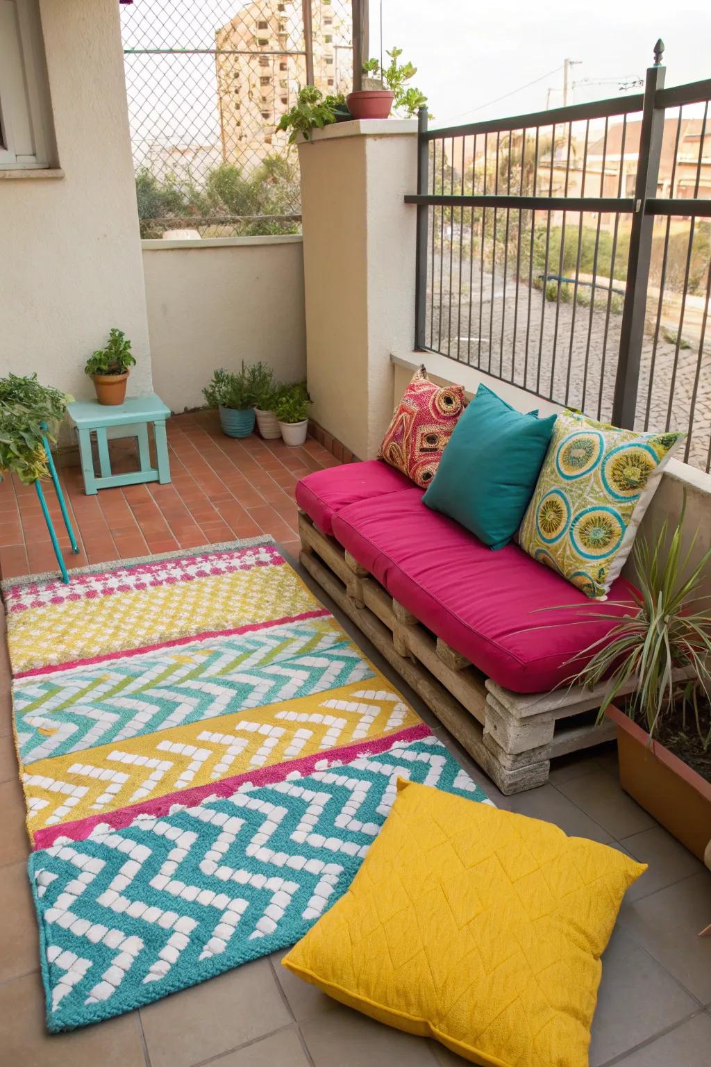 Outdoor textiles offer comfort and color to your patio.