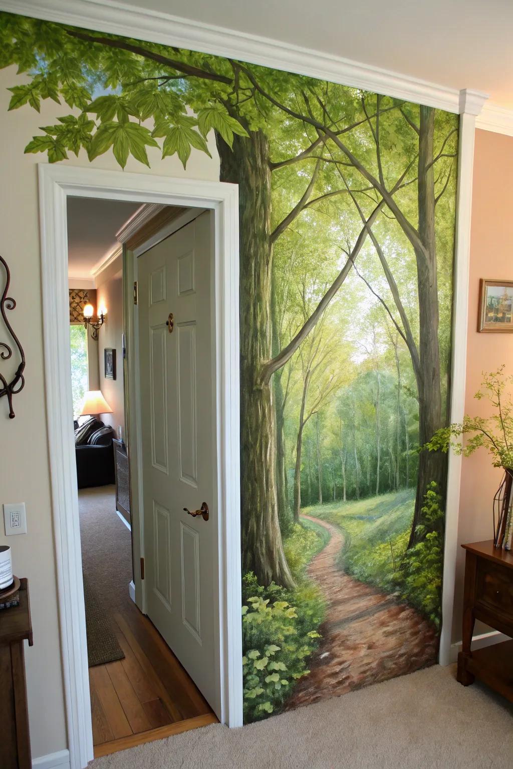 A nature-evoking door, encapsulating the restful spirit of the outdoors inside.
