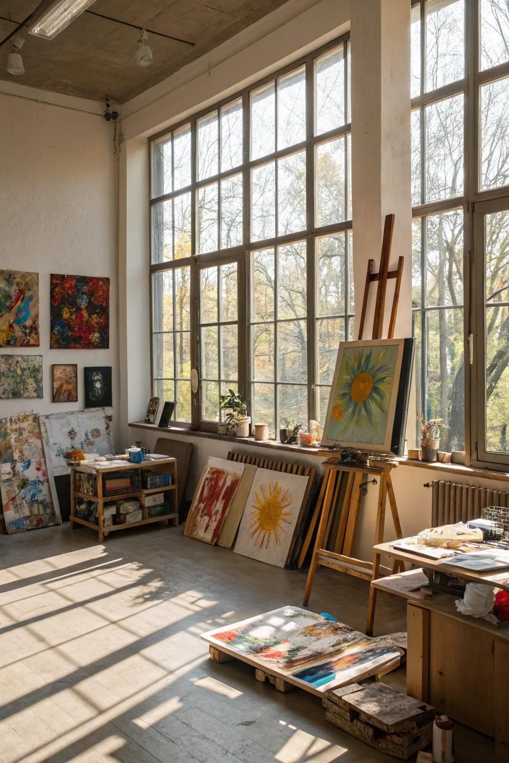 Let the sunlight in for a naturally inspiring art space.