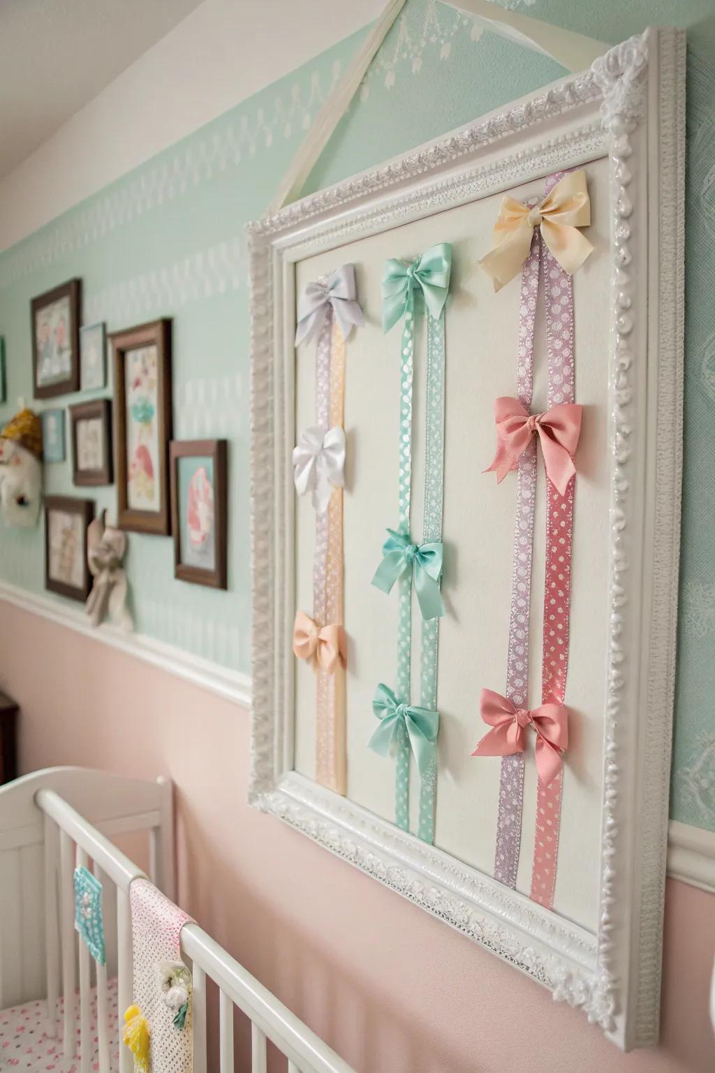 A display frame that is as functional as it is fashionable for baby bows.