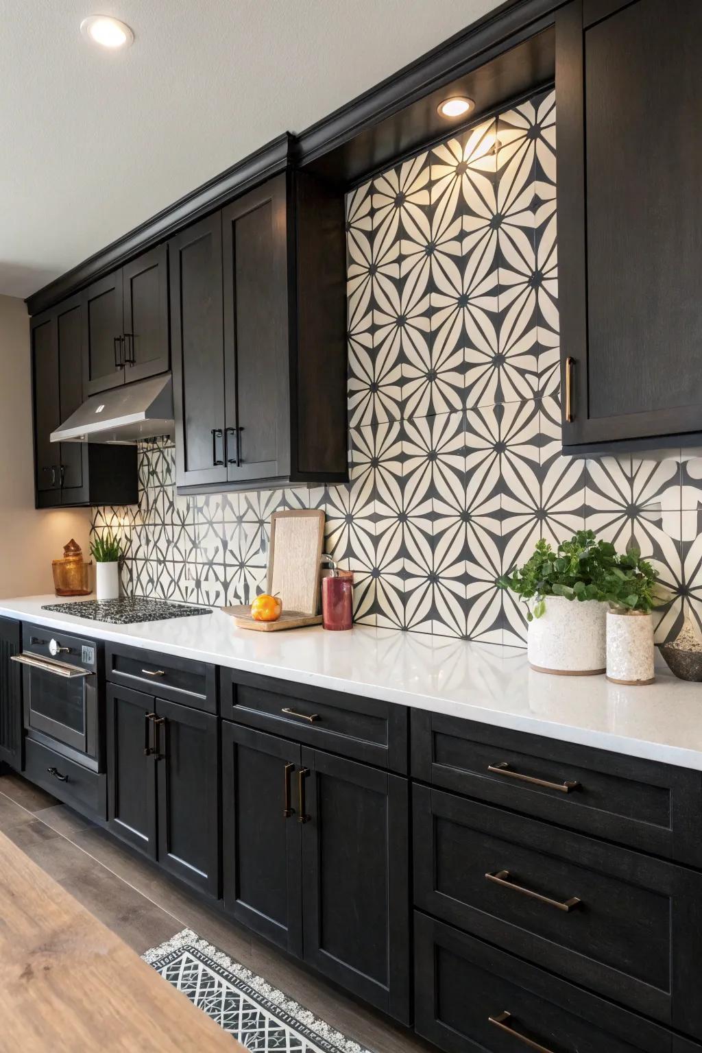Make a statement using striking geometric patterns.