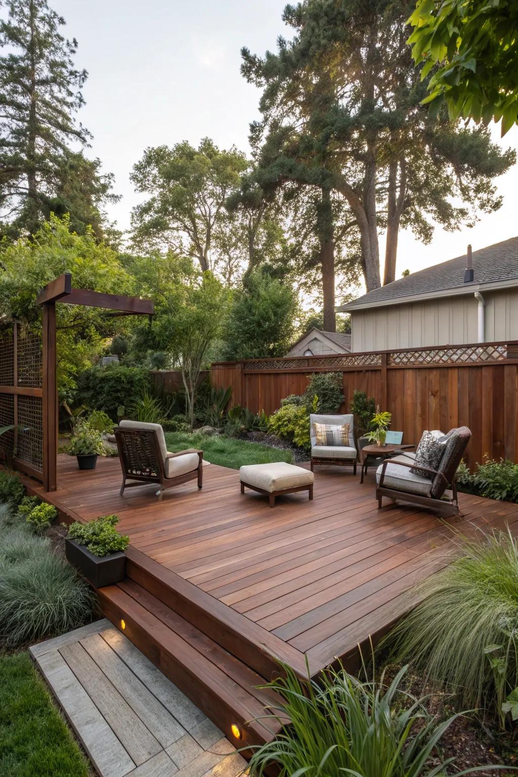Timber decking brings warmth and sophistication to your outdoor setting.
