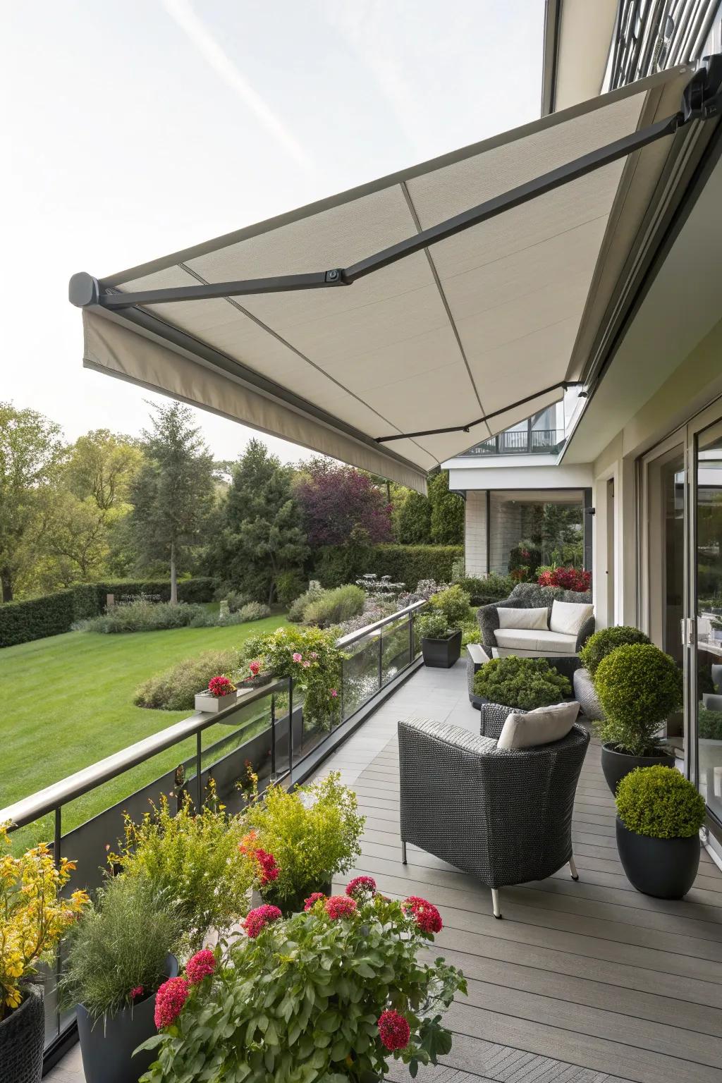 Appreciate the versatility of a modern pull-down awning.