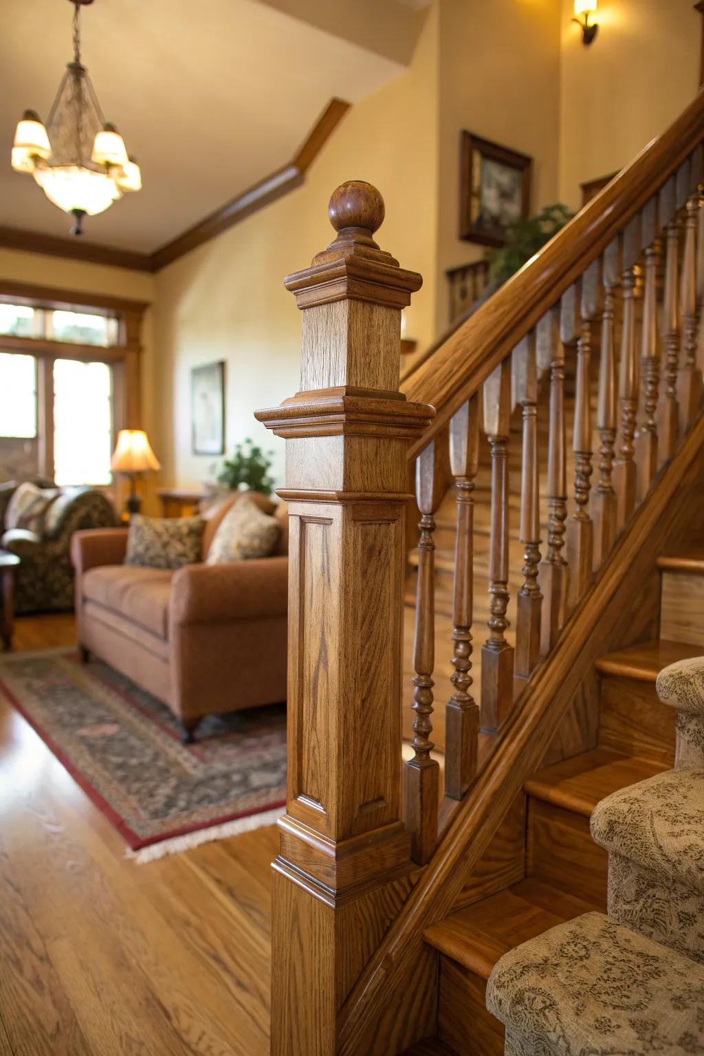 Classic sophistication with a traditional timber banister.