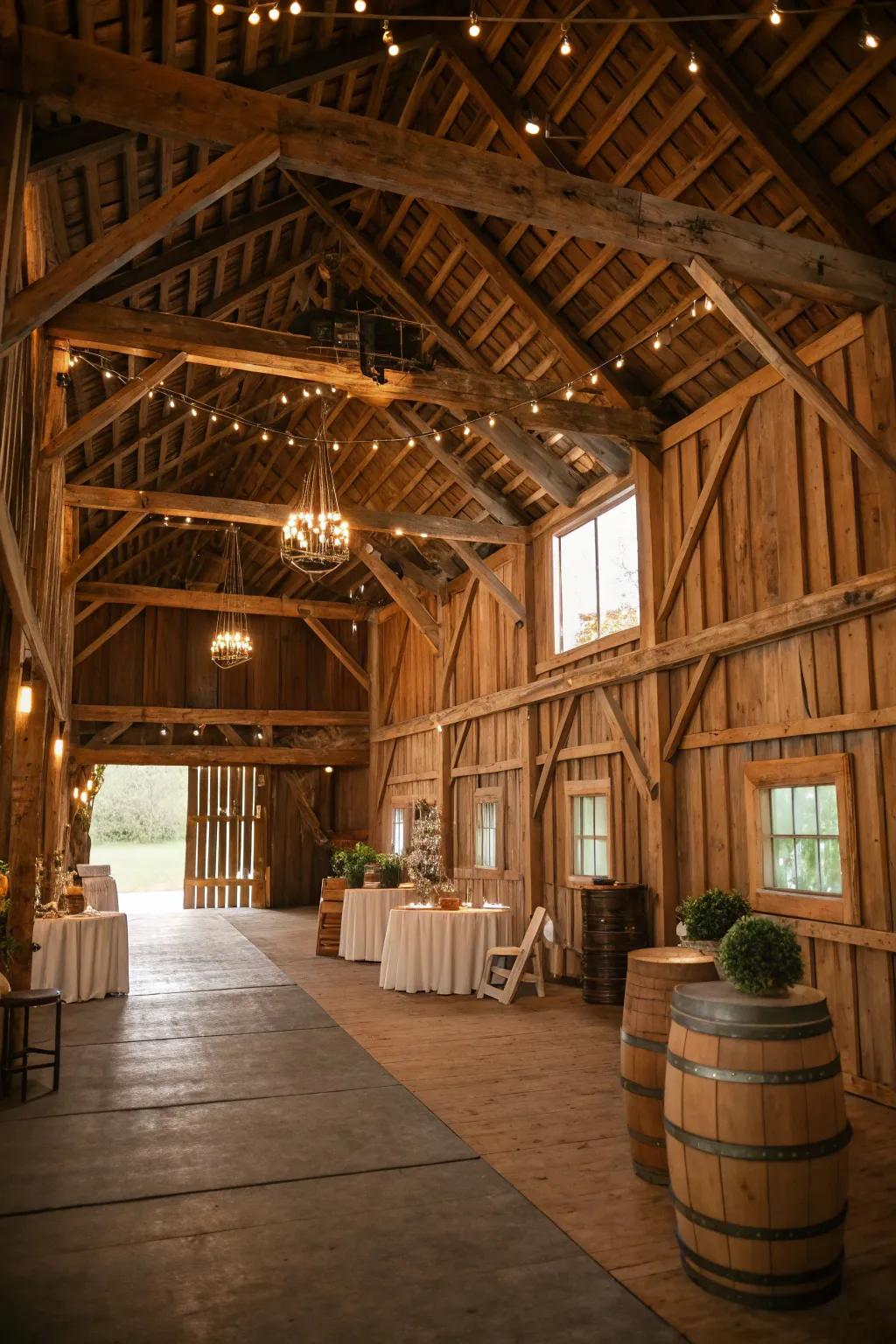 Rustic interiors project a comforting and inviting ambiance.