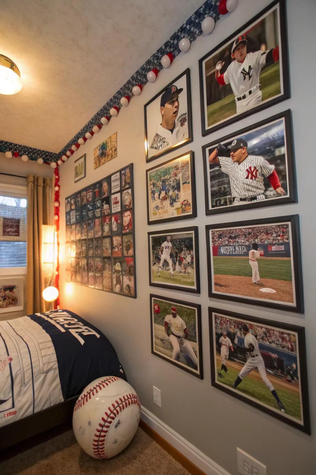 Infuse the game's essence into your walls with lively baseball artwork.