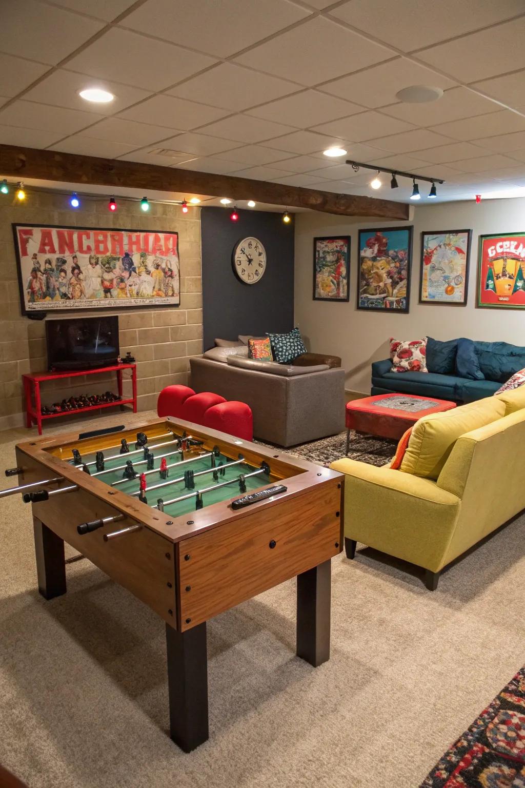 With a foosball table, you can bring a sense of fun to your basement.
