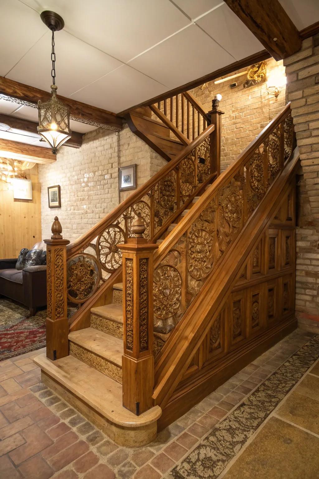 Stairways enhanced by timber railings exude enduring appeal.