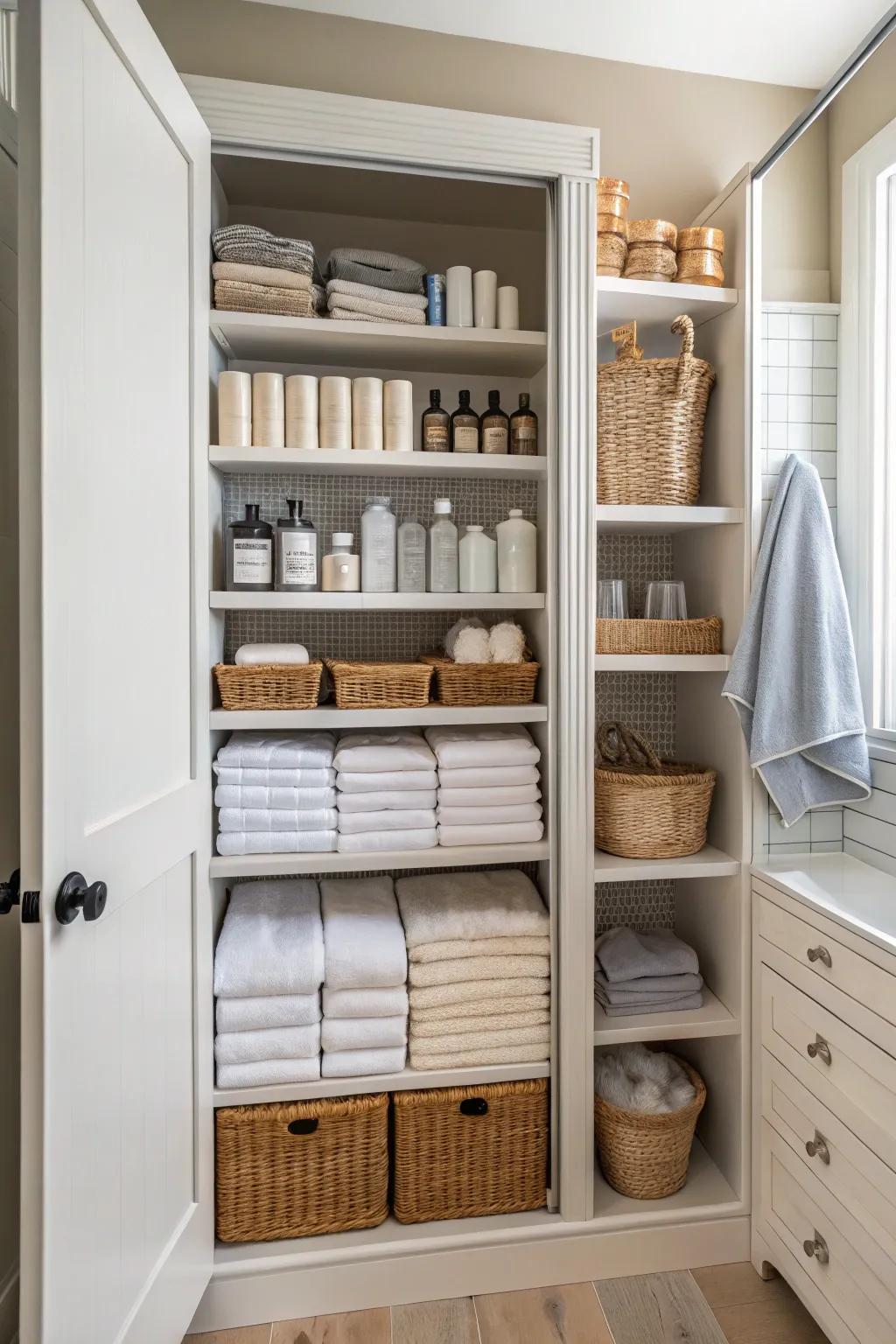 Utilize the full height of your closet with vertical storage options.