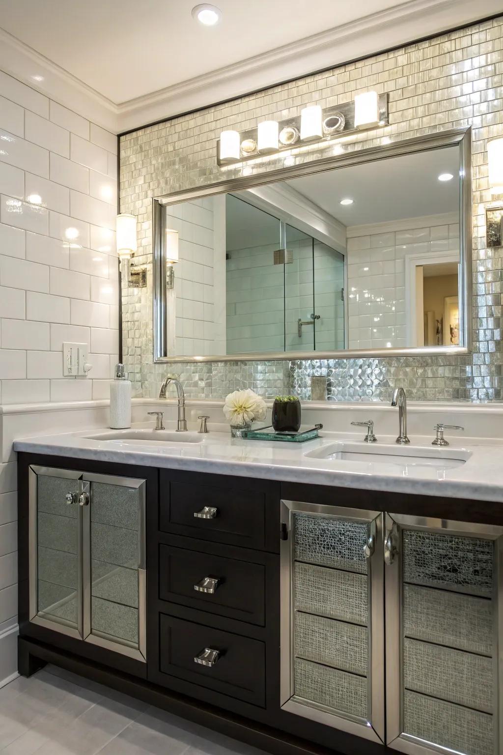 A glass surround adds a sleek and modern touch.