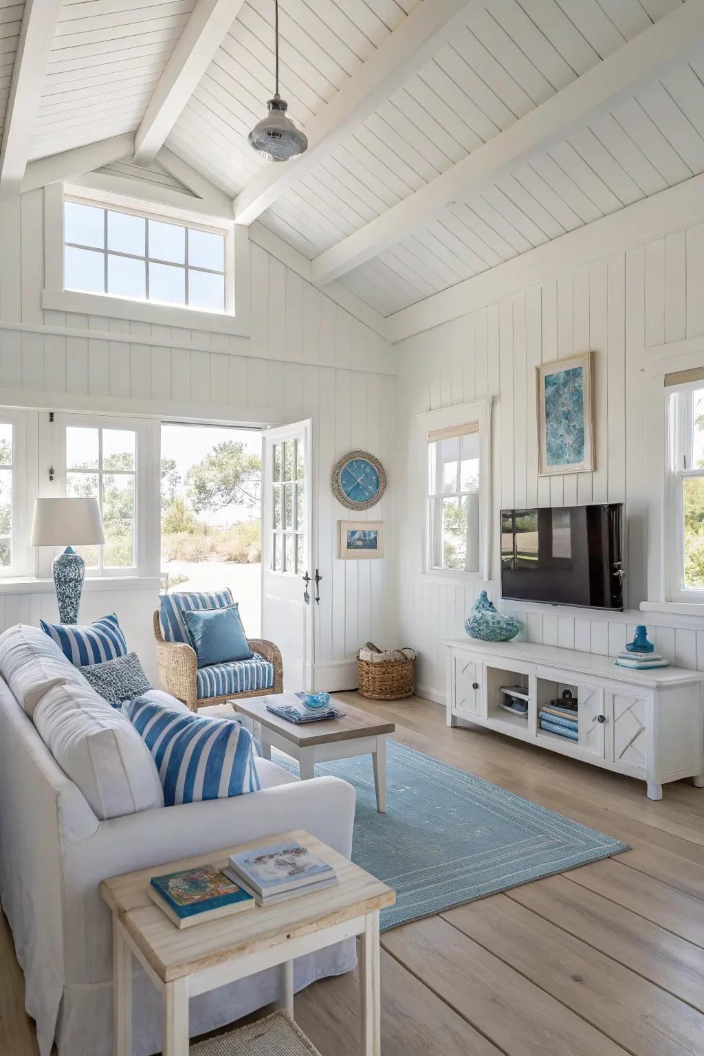 A coastal color scheme that imports the beach's serenity indoors.