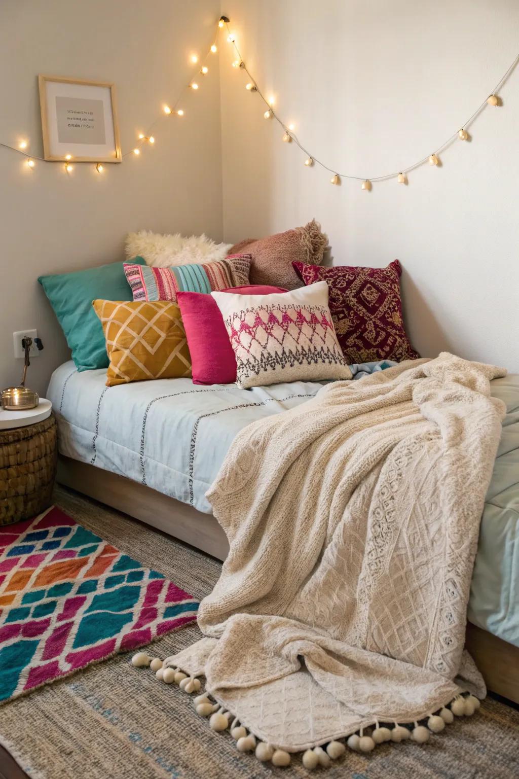 Turn a corner into a cozy escape with a floor bed.