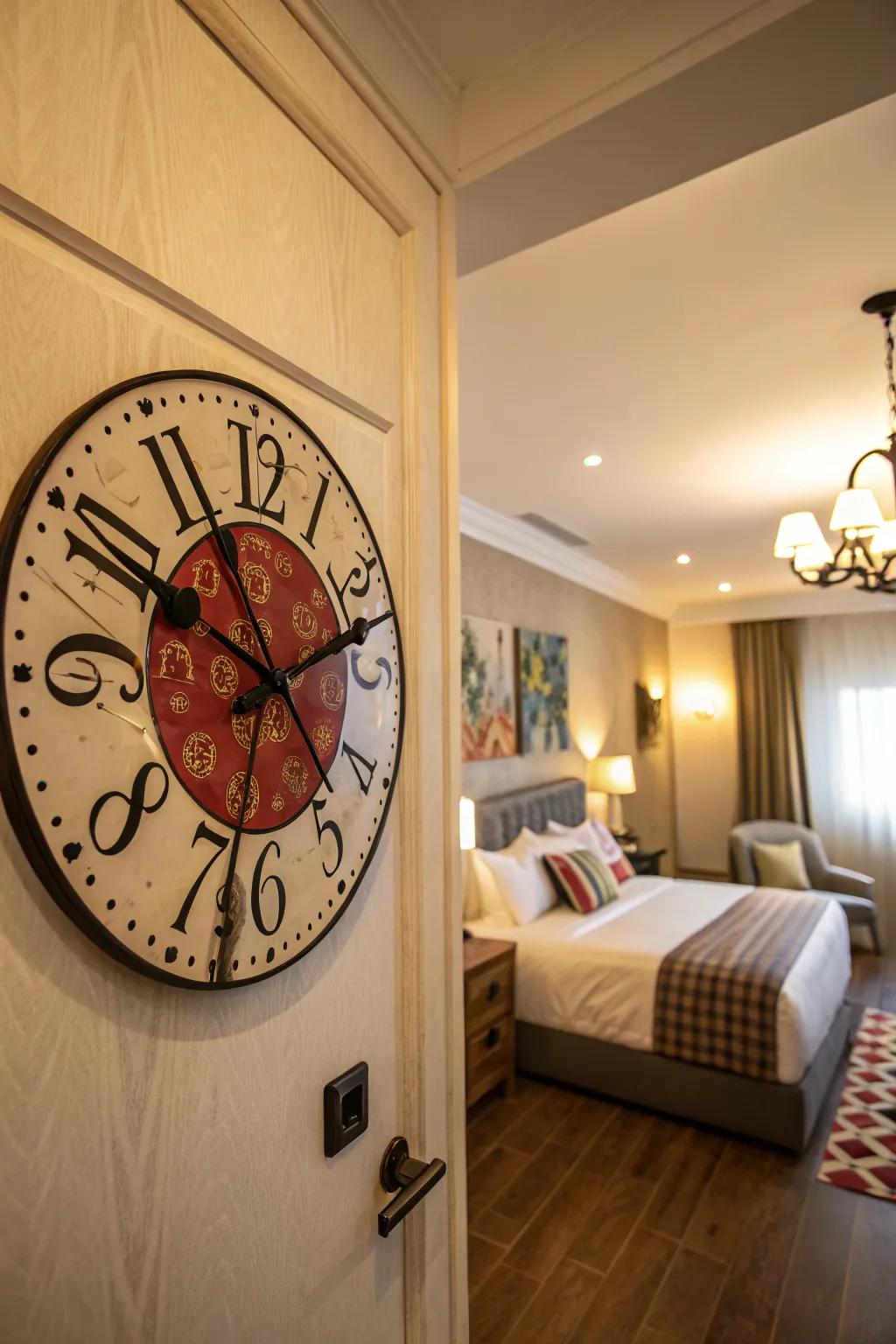 Combine function with artistry through a decorative clock.