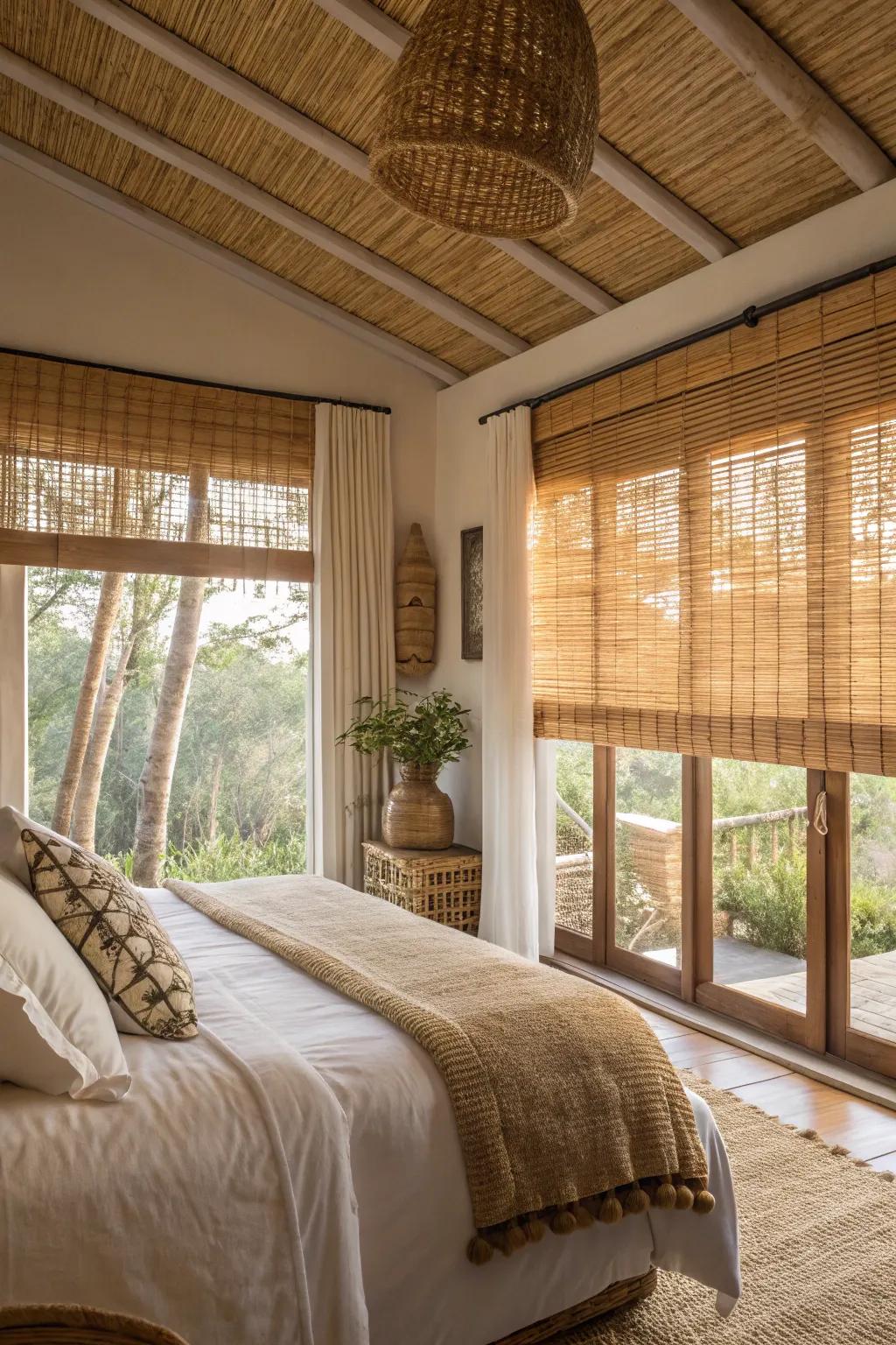 Reed blinds infuse a hint of the outdoors into your home.