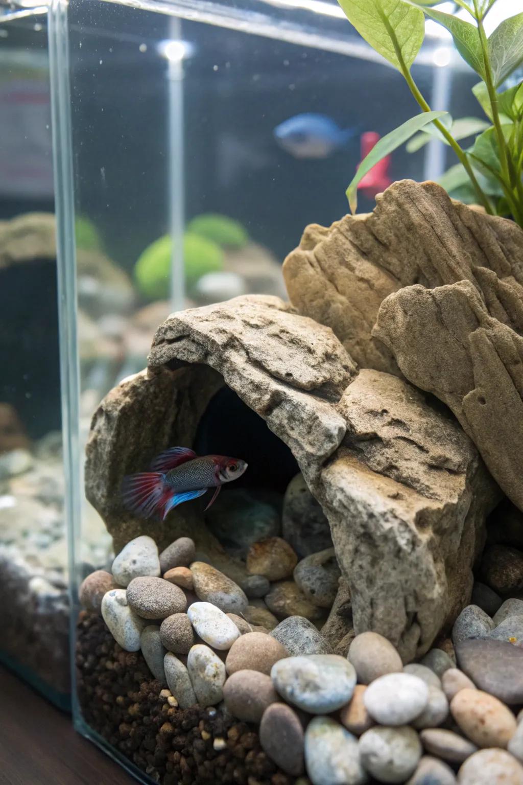 Natural rock arrangements create a serene sanctuary.