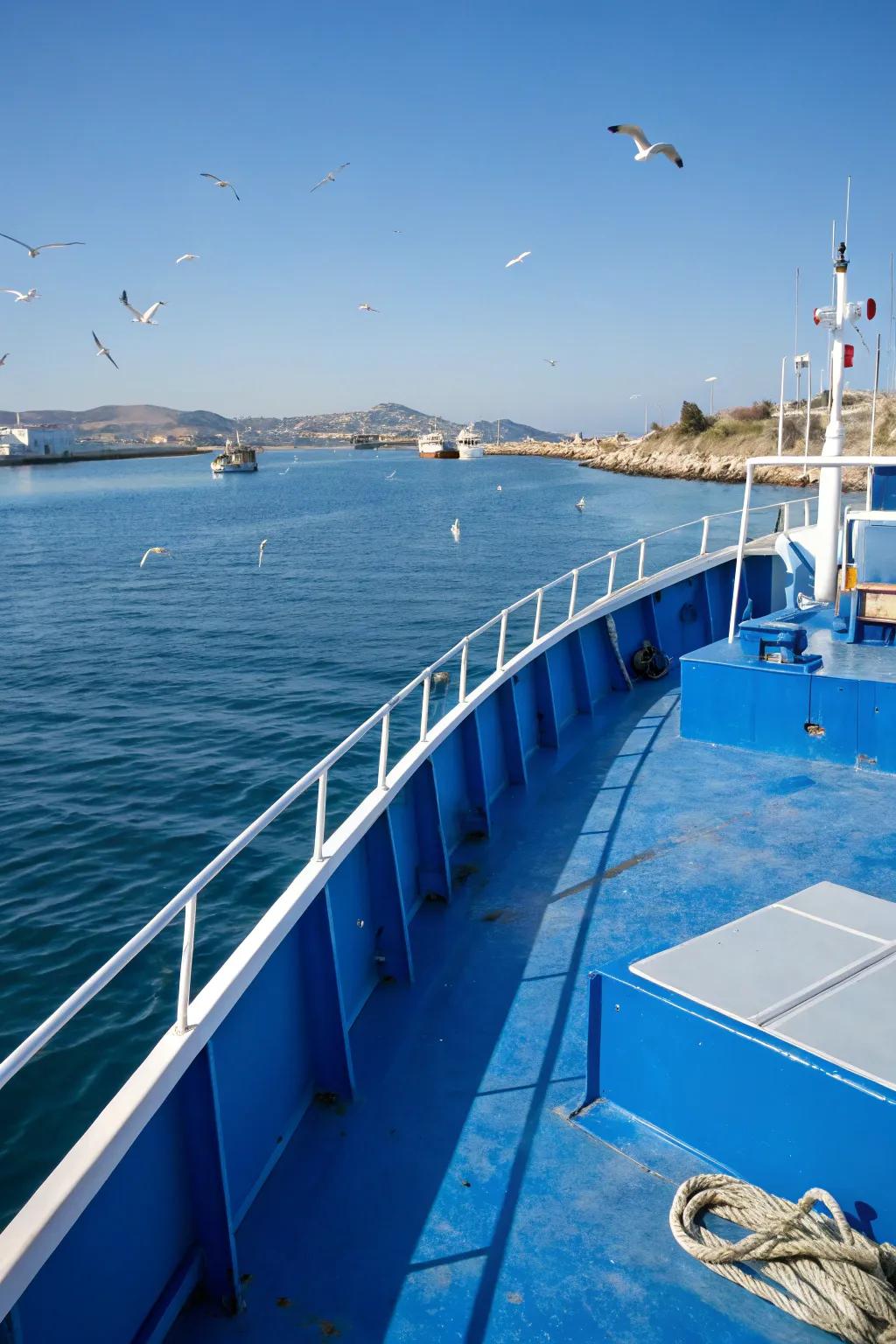 Nautical blue provides a calm and stylish element.