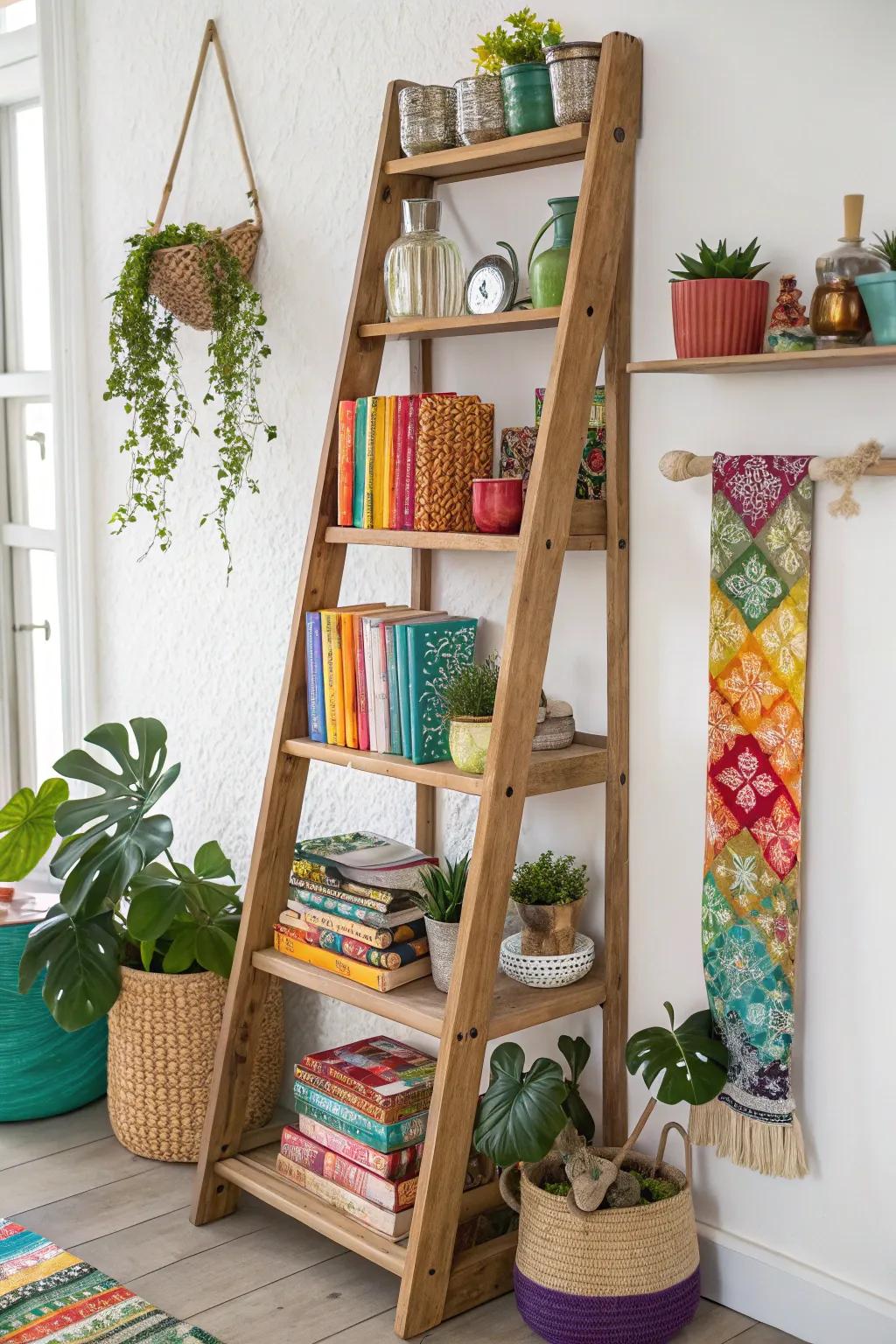 A heights shelf offers a fashionable and accessible storage option.