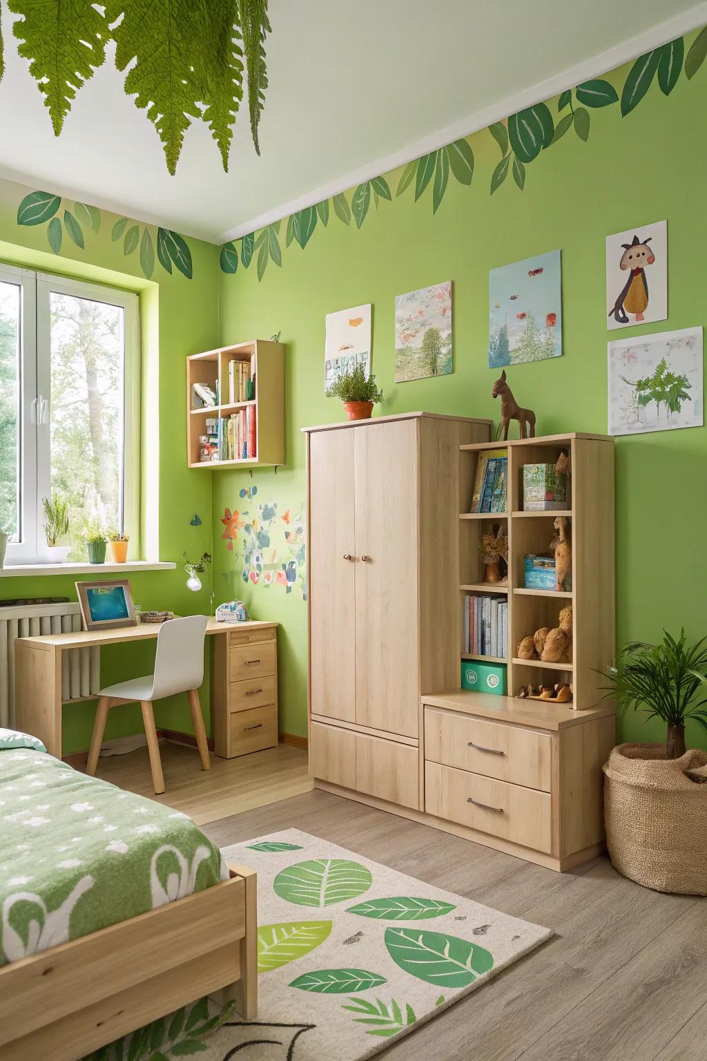 Radiant emerald imparts a lively, nature-inspired vitality.